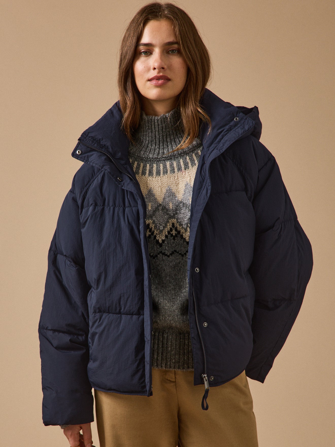 Wattierte Damen-Daunenjacke