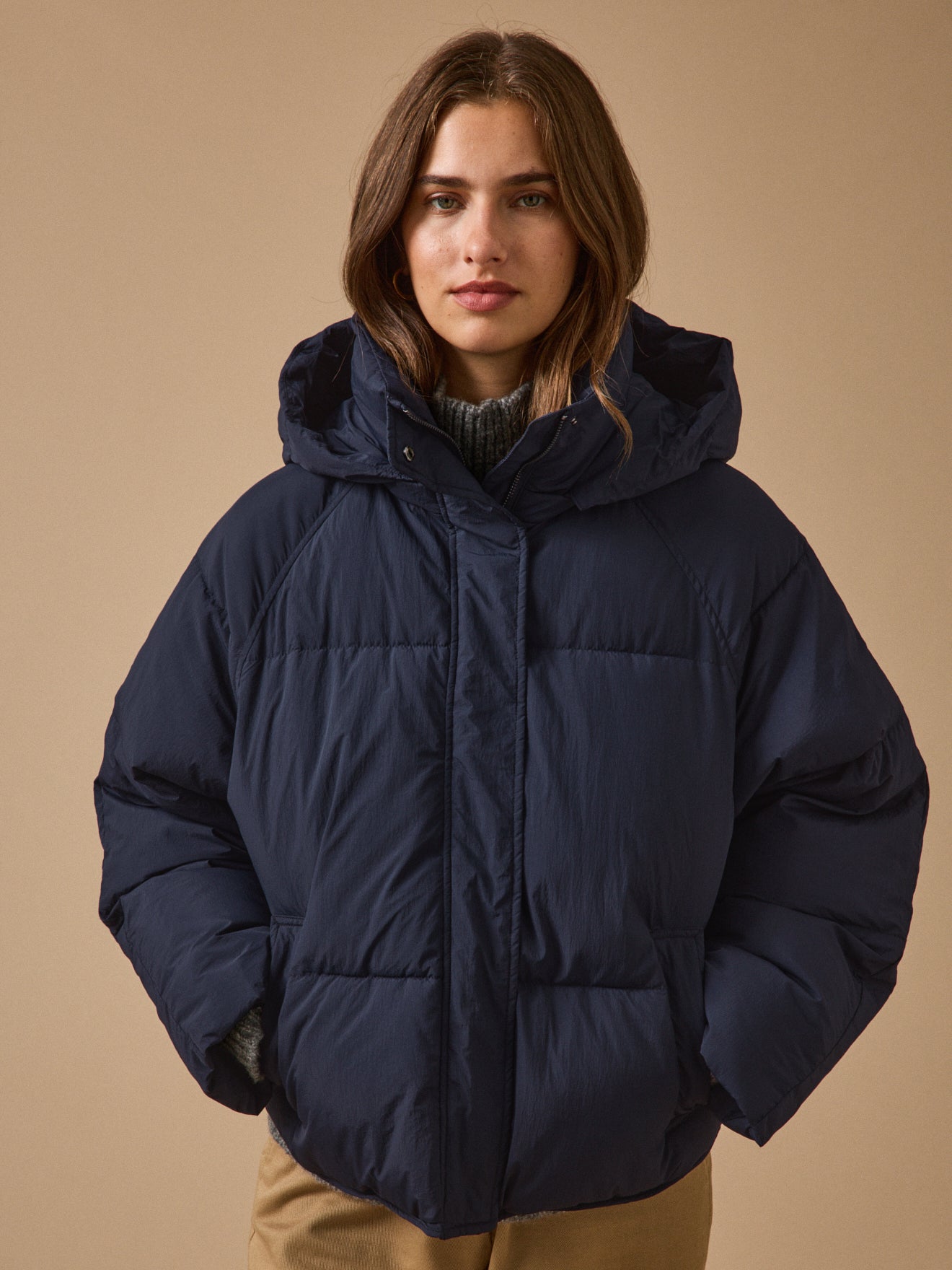Wattierte Damen-Daunenjacke
