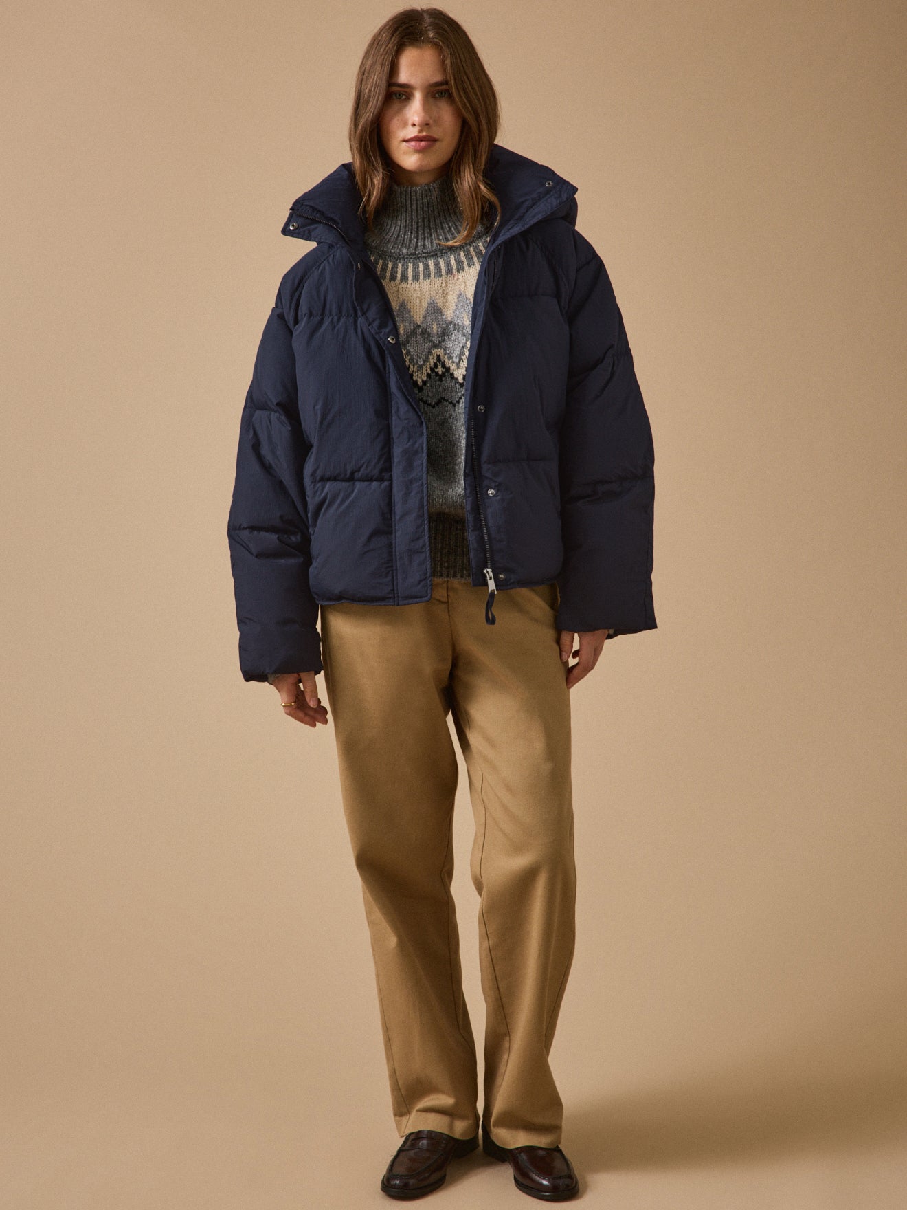 Wattierte Damen-Daunenjacke