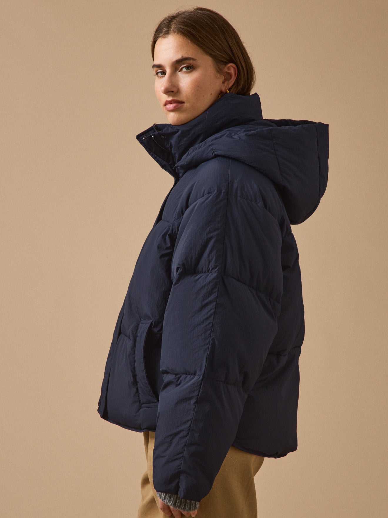 Wattierte Damen-Daunenjacke