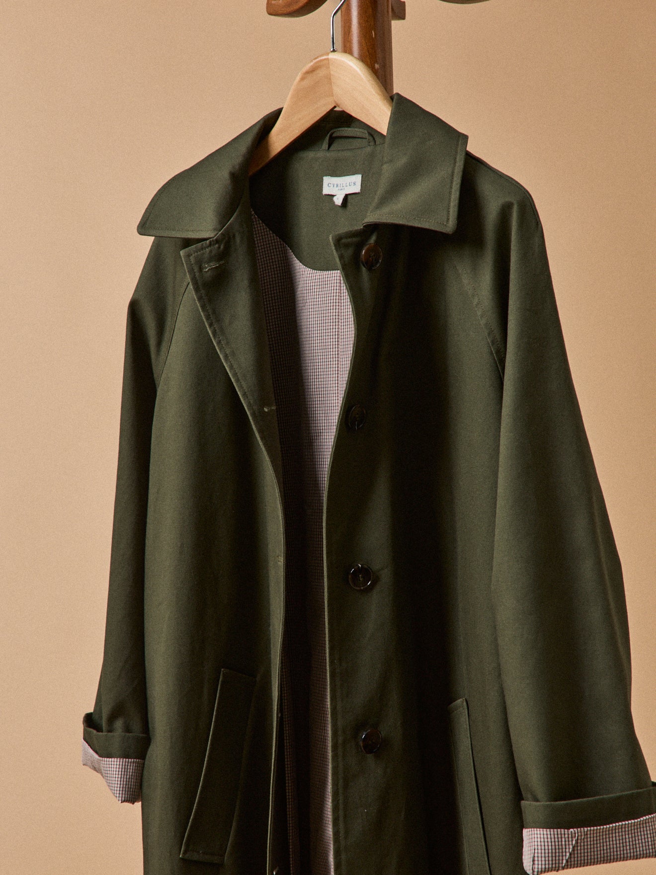 Gerader Damen-Trenchcoat aus Baumwolle