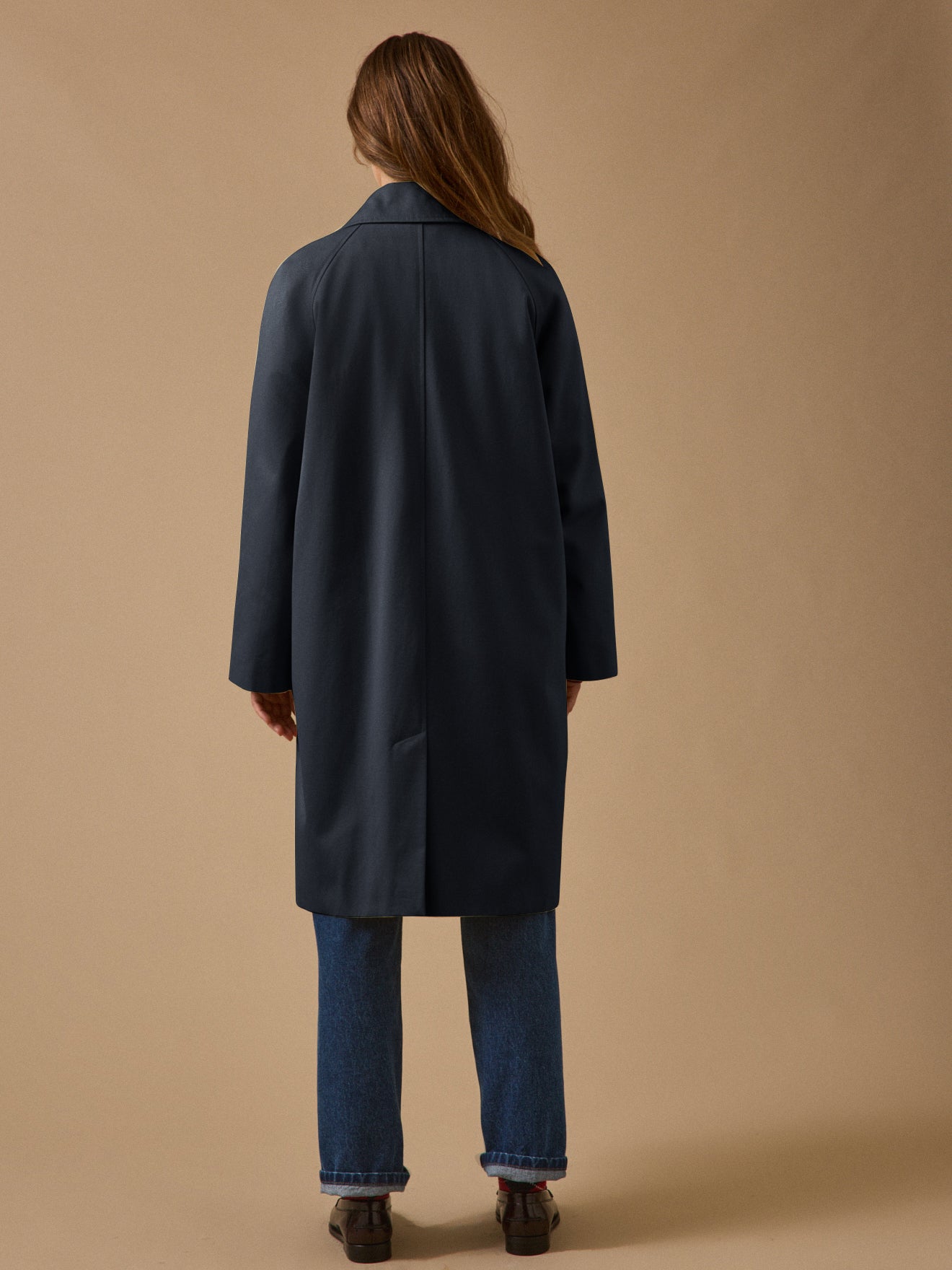 Langer Damen-Trenchcoat aus Bio-Baumwolle