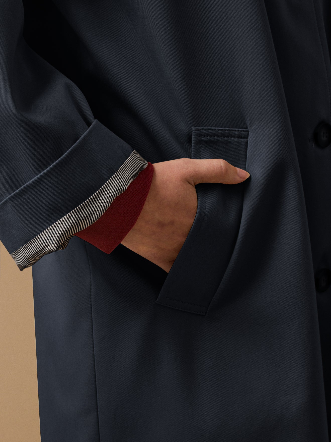 Langer Damen-Trenchcoat aus Bio-Baumwolle