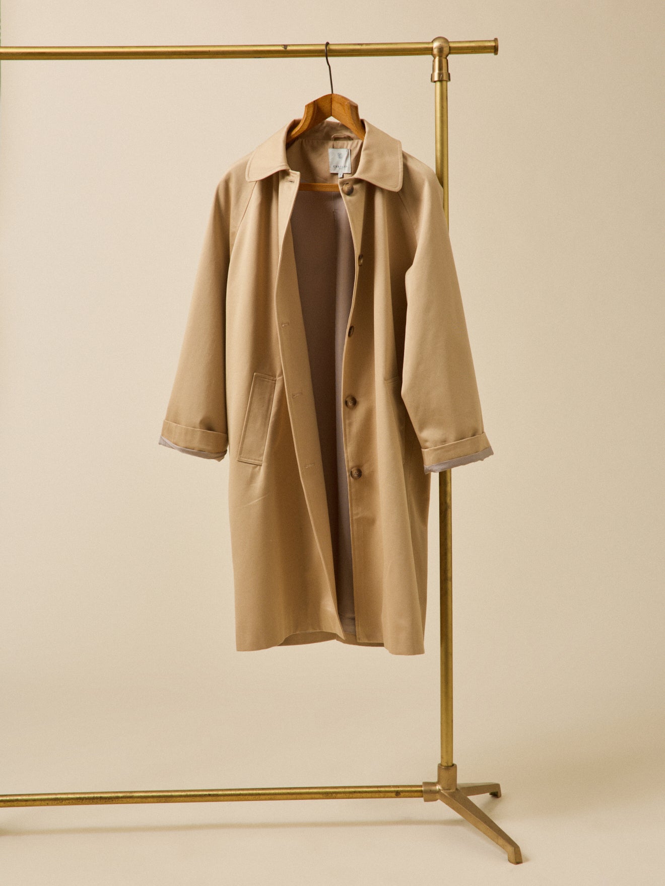 Langer Damen-Trenchcoat aus Bio-Baumwolle