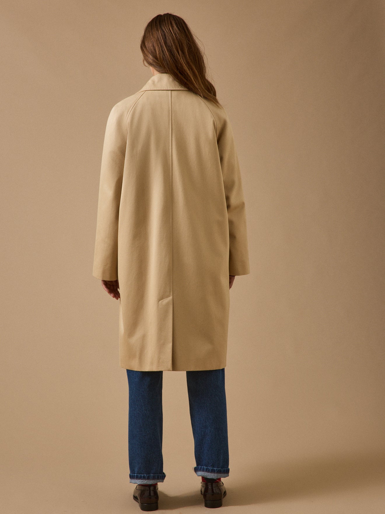 Langer Damen-Trenchcoat aus Bio-Baumwolle