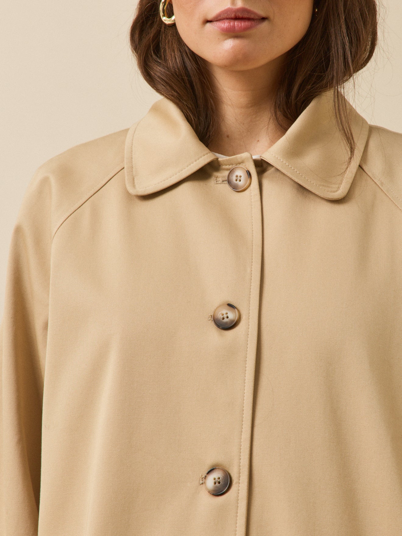 Langer Damen-Trenchcoat aus Bio-Baumwolle