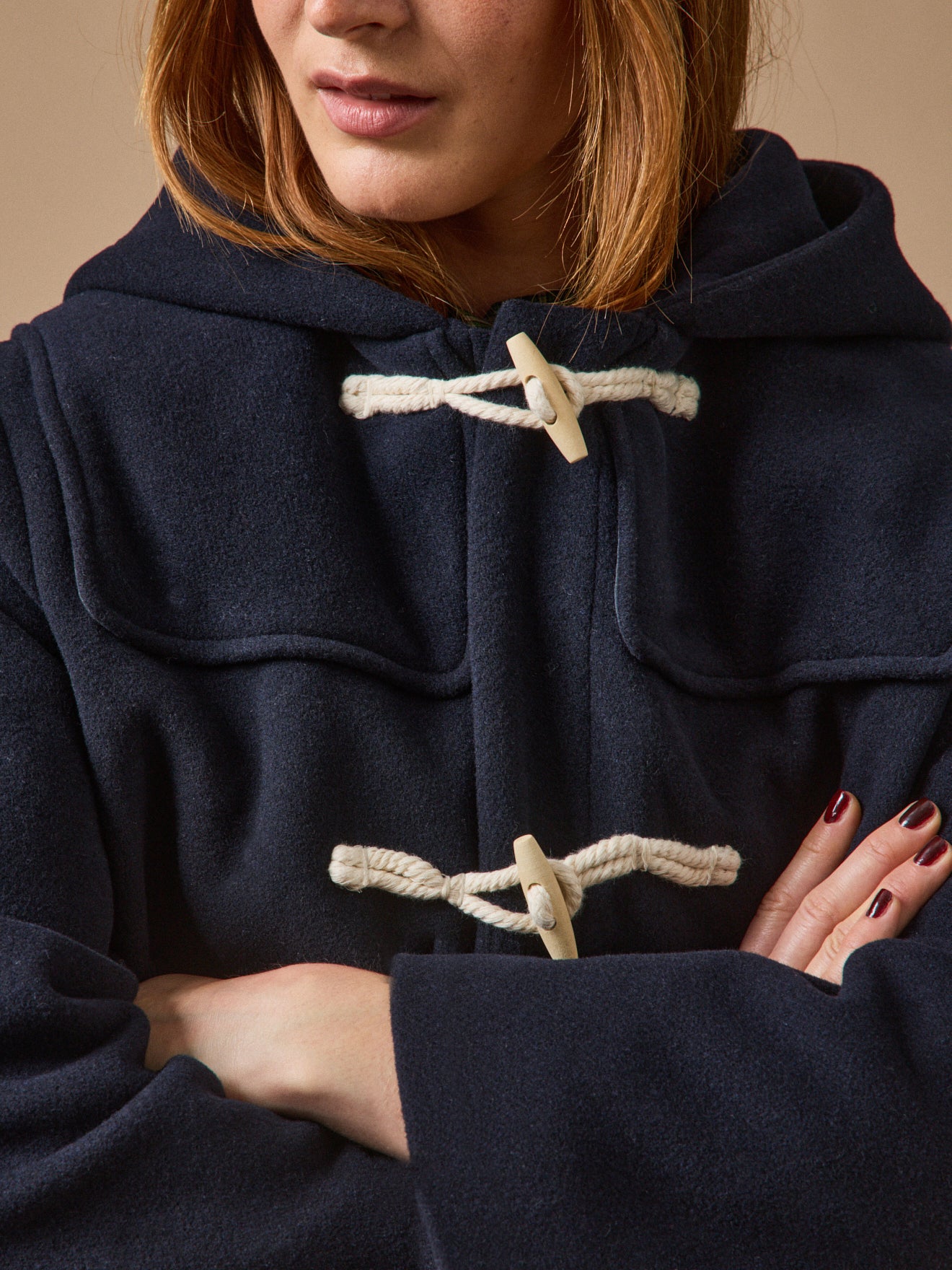 Kurze Damen-Cabanjacke aus Wolltuch