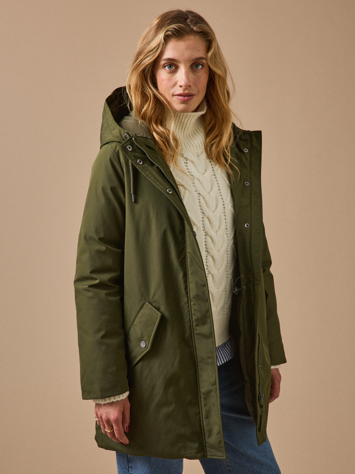 Langer, wattierter Damen-Parka