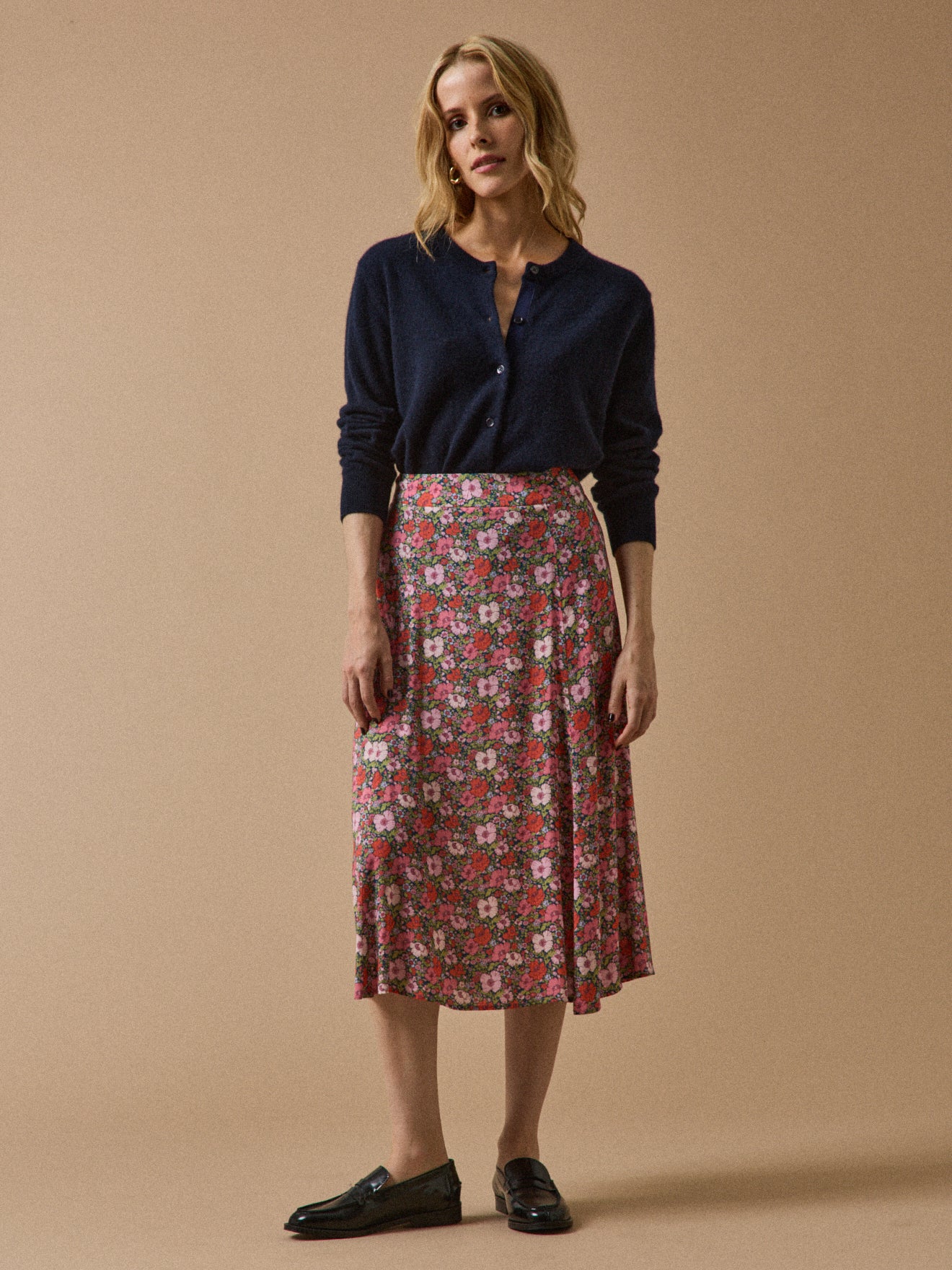 Halblanger Damenrock aus Liberty-Stoff Mamie - Limited Collection