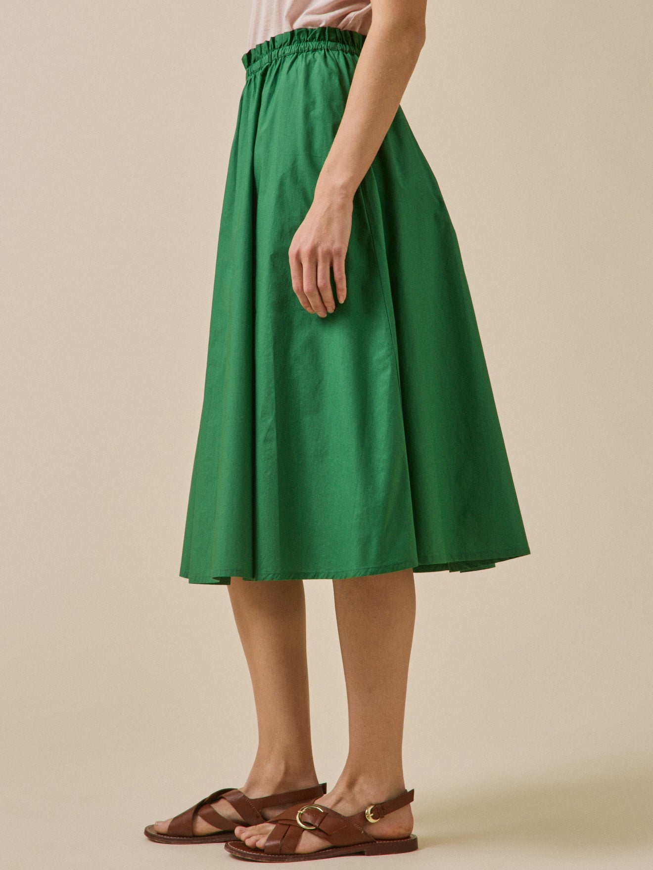 Halblanger Damenrock aus Popeline