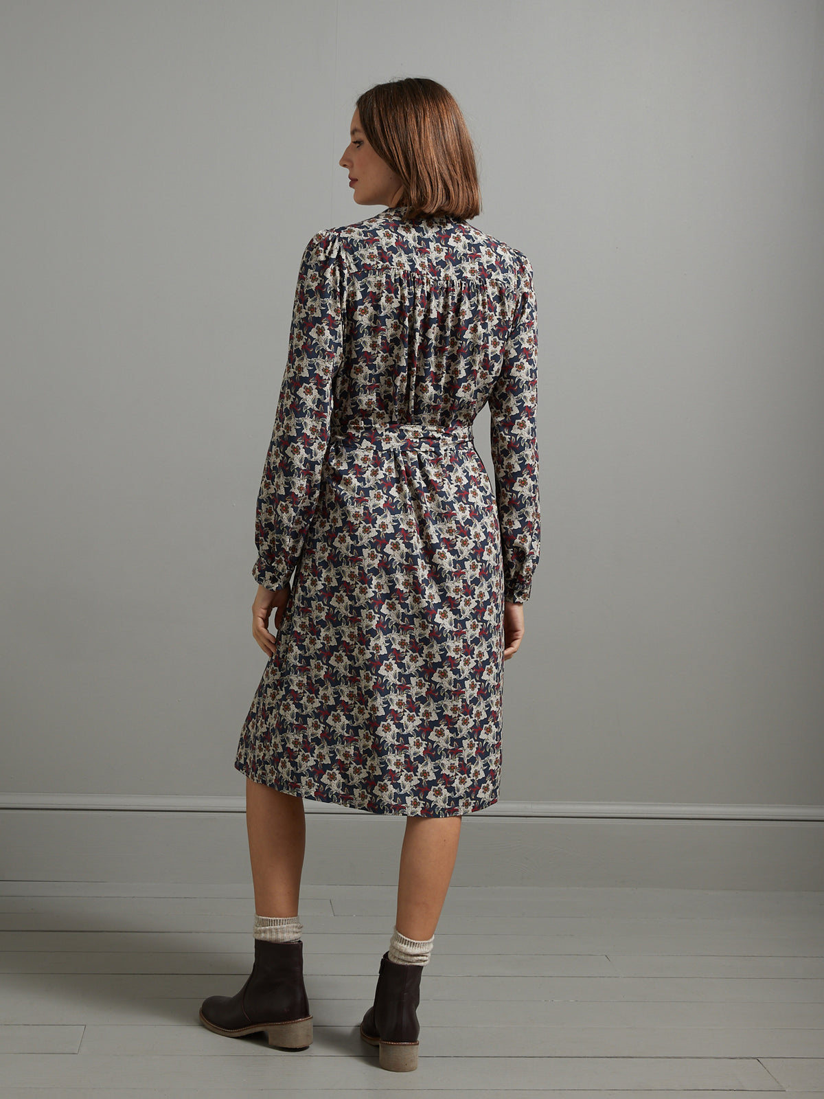 Damen-Hemdkleid mit Chambord-Print