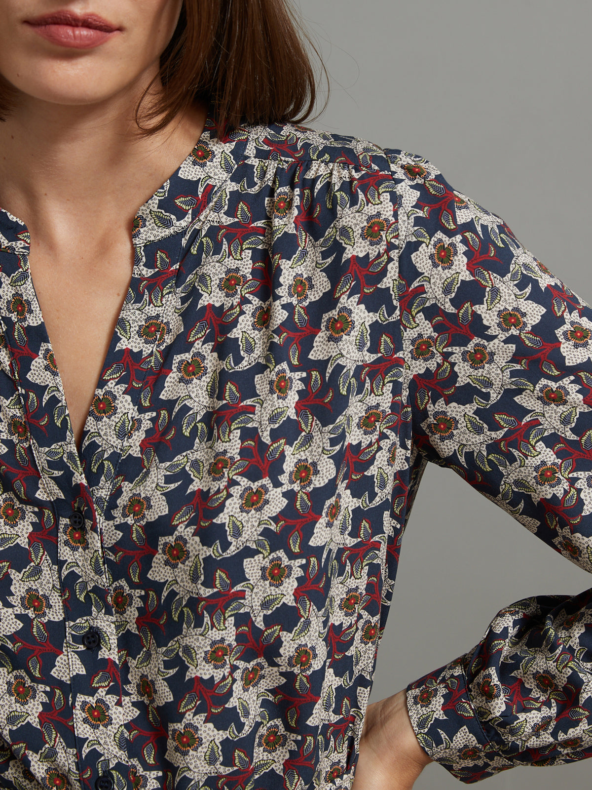 Damen-Hemdkleid mit Chambord-Print