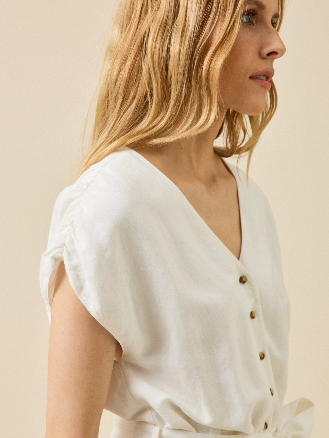 Damen-Etuiklaid aus Leinen und Viskose