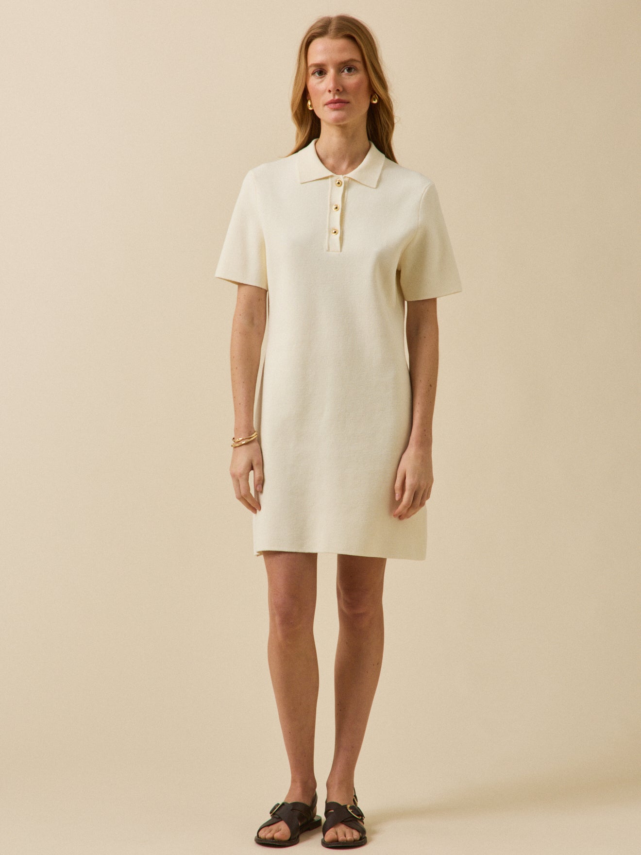 Kurzes Damen-Polokleid aus Milanostrick