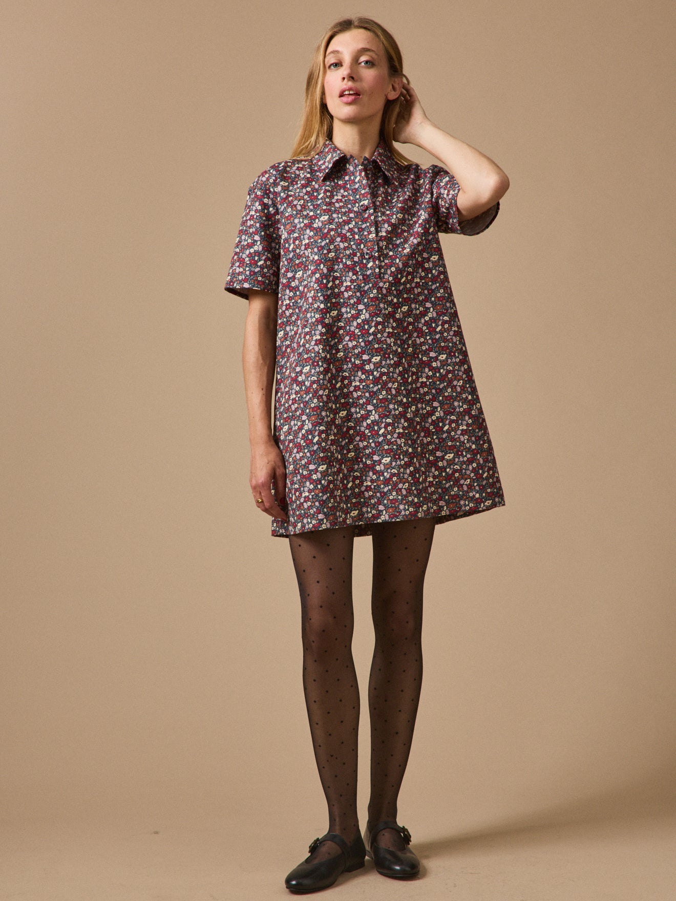 Damen-Hemdkleid aus Liberty-Stoff „Petal and Daisy“