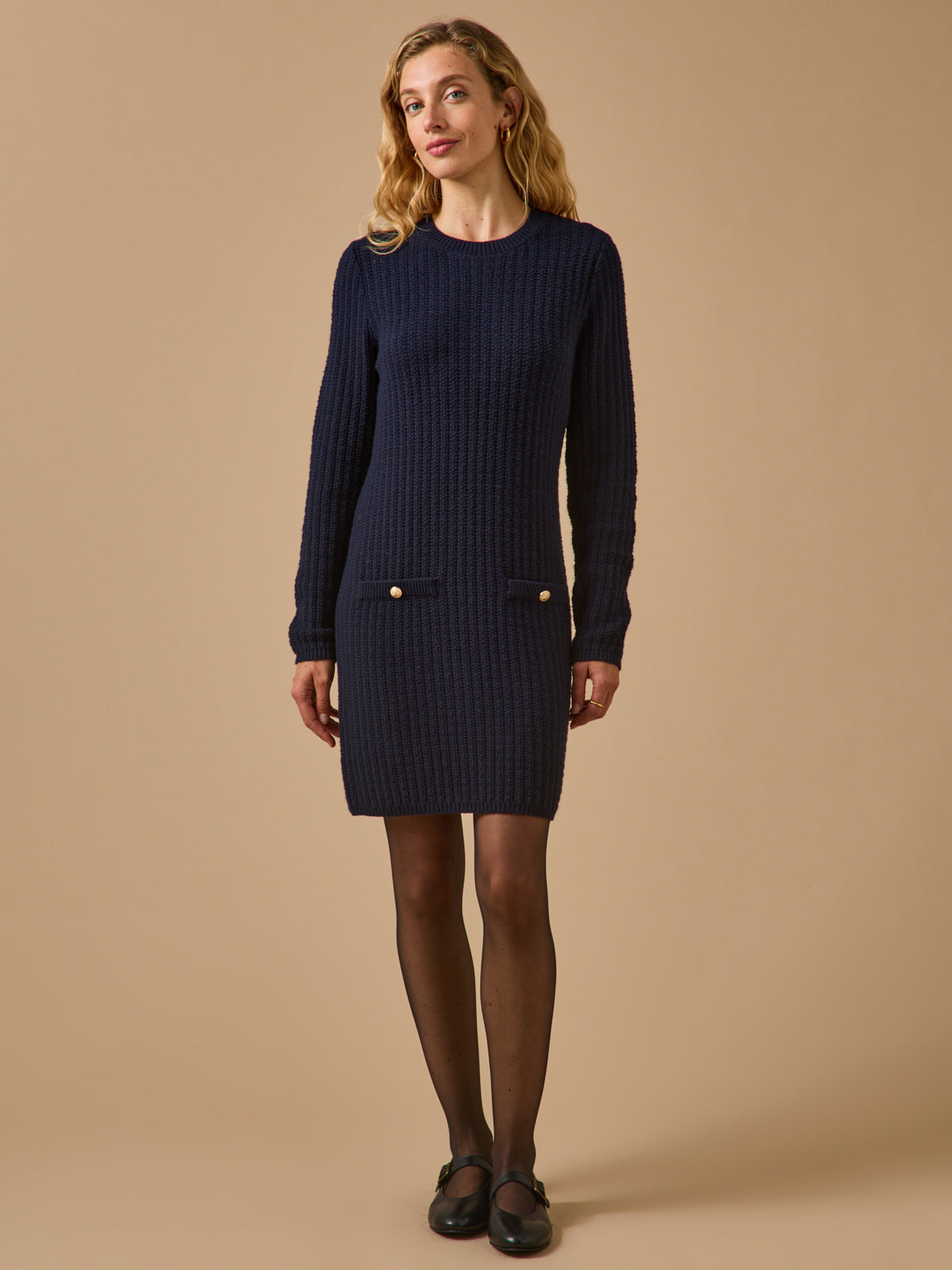 Kurzes Damen-Strickkleid aus RWS*-Wolle
