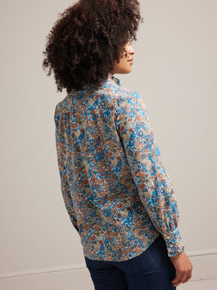Damen-Hemdbluse aus Liberty-Stoff und mit Rüschenkragen - Limited Collection