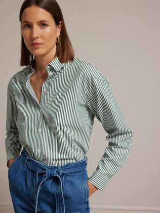 Gestreifte Damen-Hemdbluse - Bio-Baumwolle