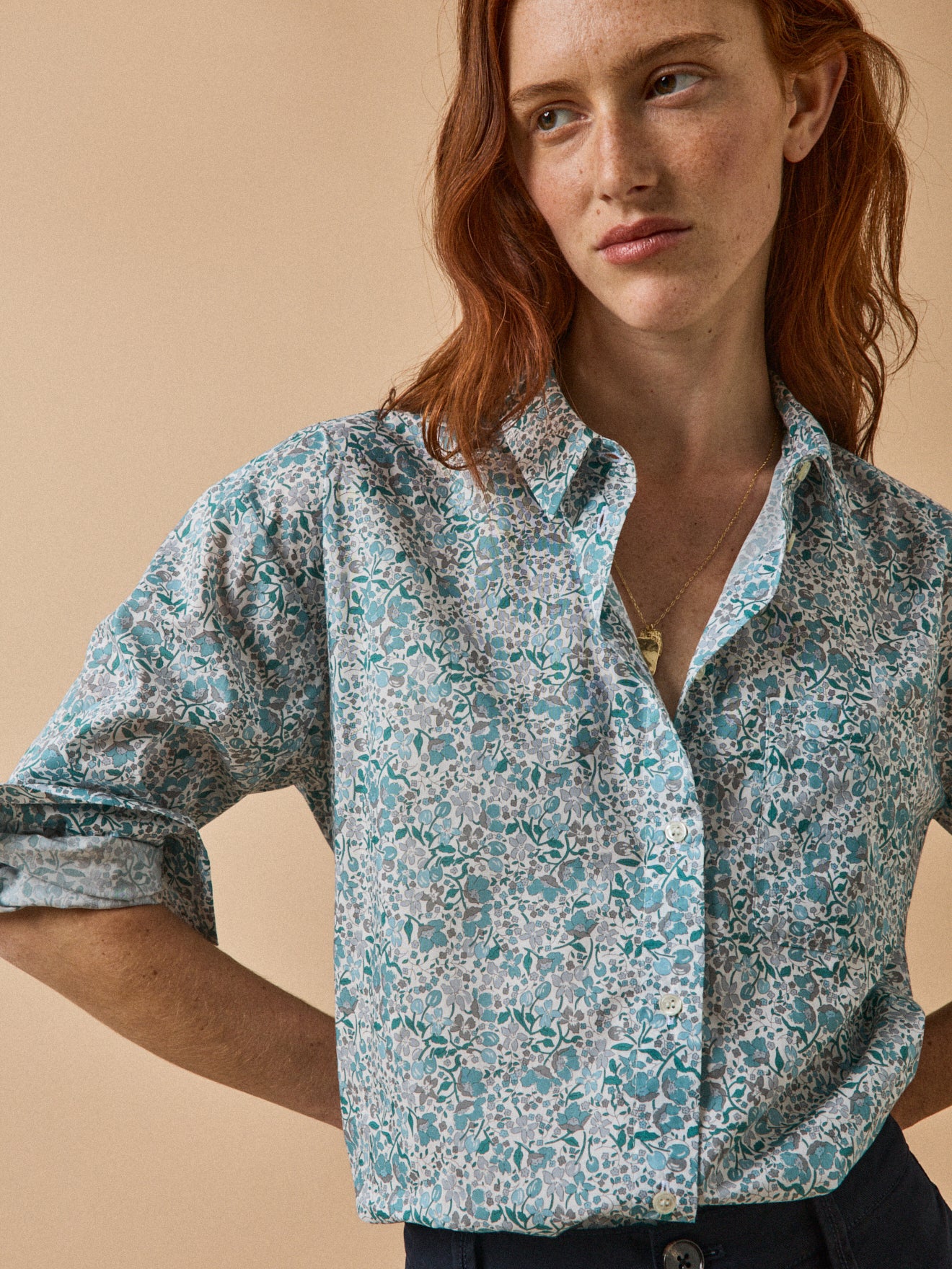 Damen-Hemdkleid aus Liberty-Stoff - Limited Collection