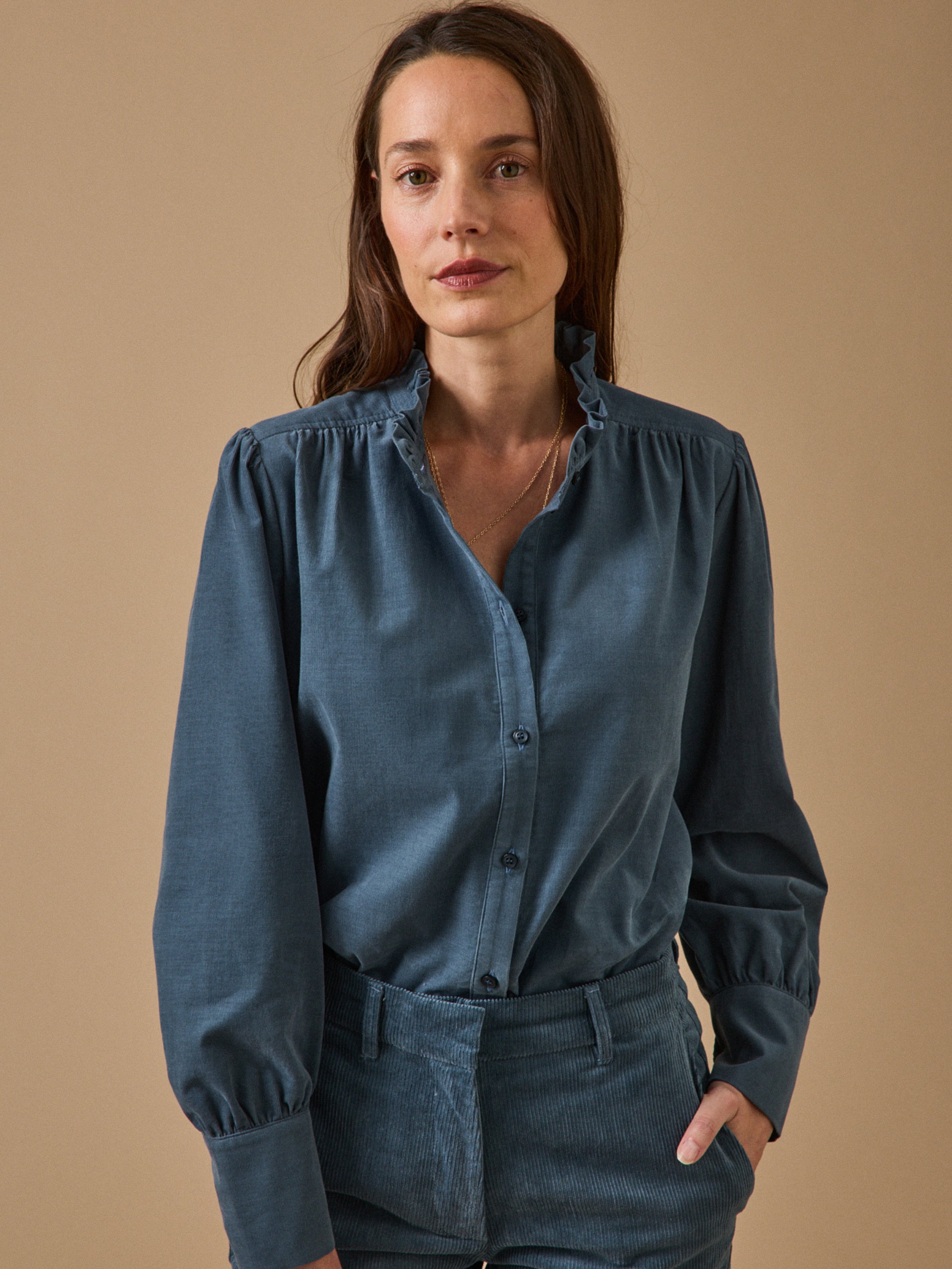Damen-Hemdbluse aus Cord Émilie