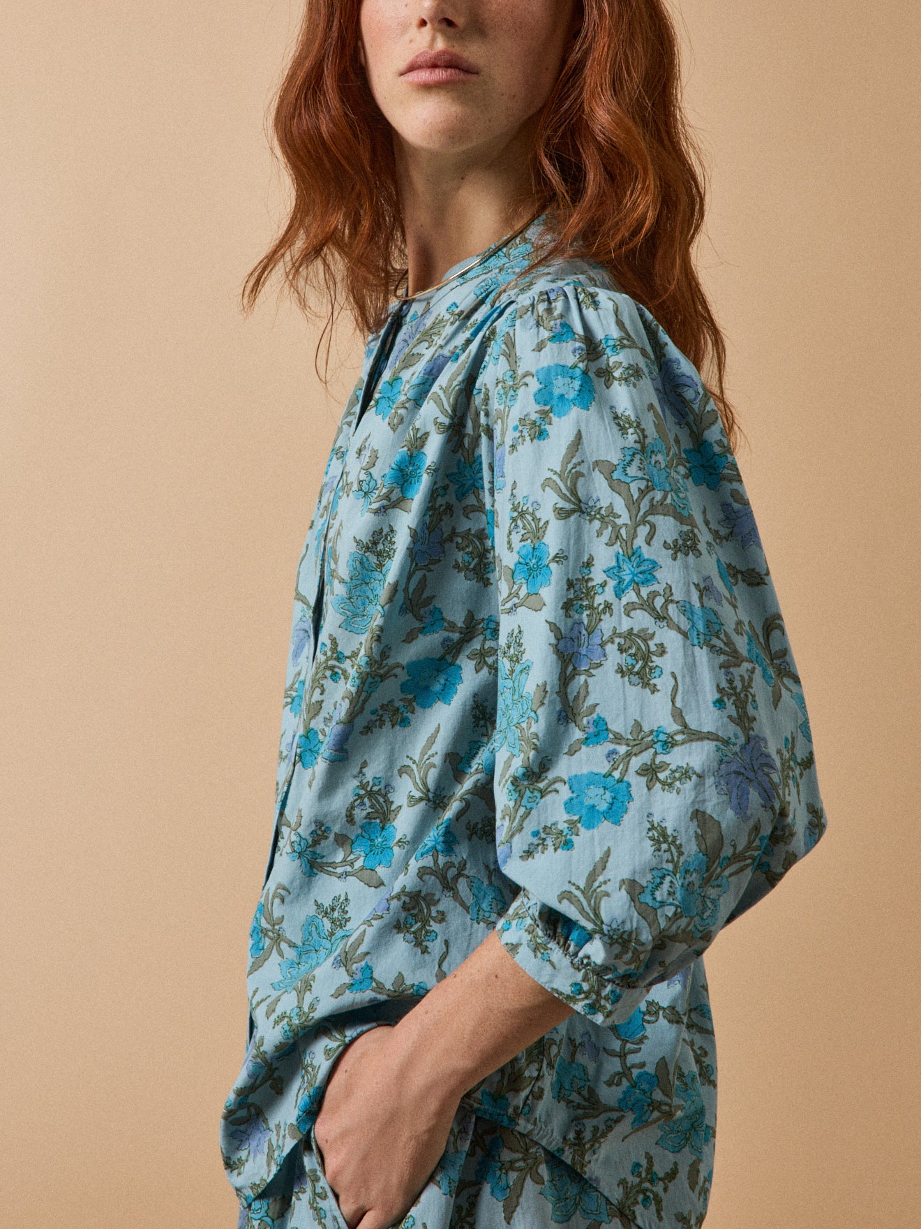Damenbluse mit Druckmuster « Flore »