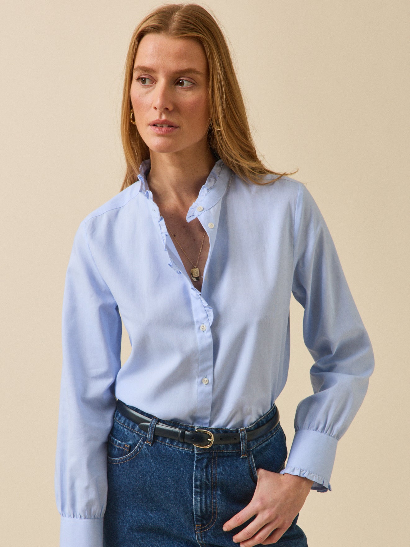 Damen-Hemdbluse Emilie aus Oxford-Stoff aus bio-Baumwolle