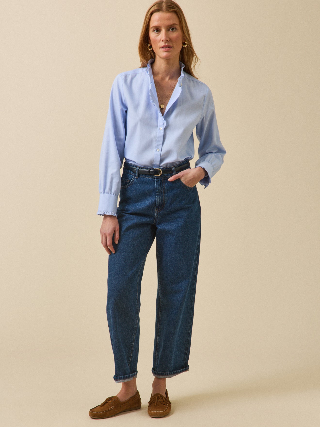 Damen-Hemdbluse Emilie aus Oxford-Stoff aus bio-Baumwolle