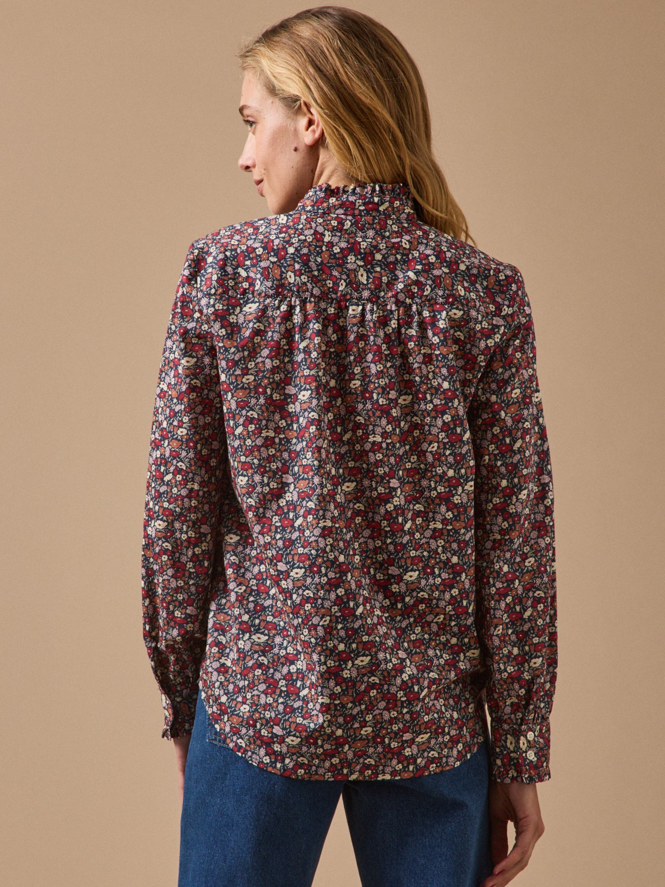 Damenbluse aus Liberty-Stoff – Modell Émilie