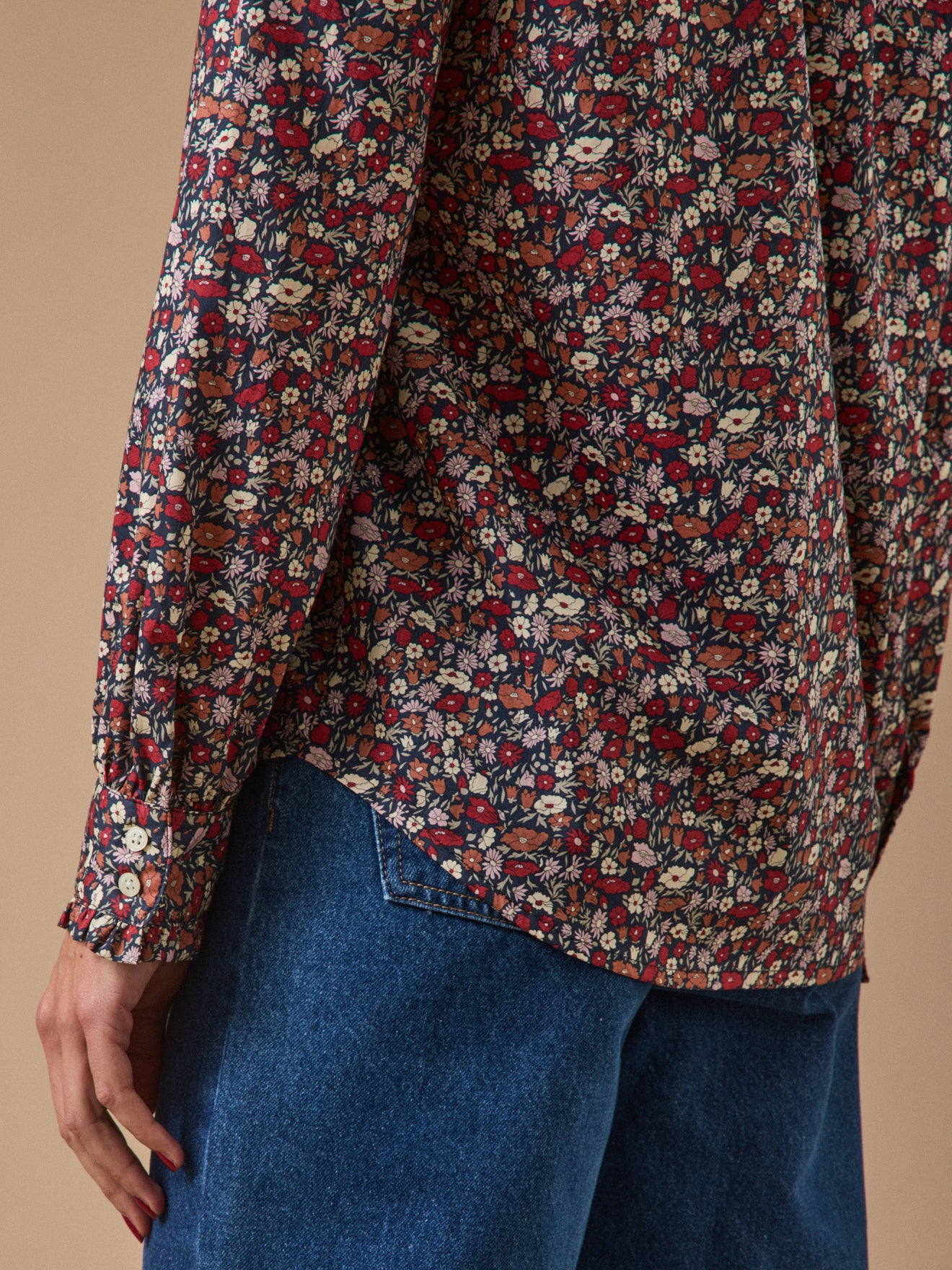 Damenbluse aus Liberty-Stoff – Modell Émilie