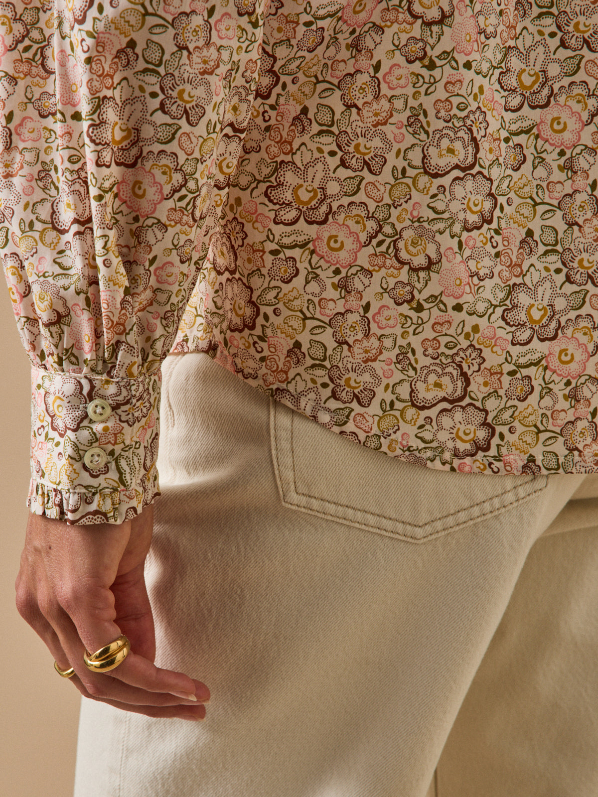Damenbluse aus Liberty-Stoff – Modell Émilie