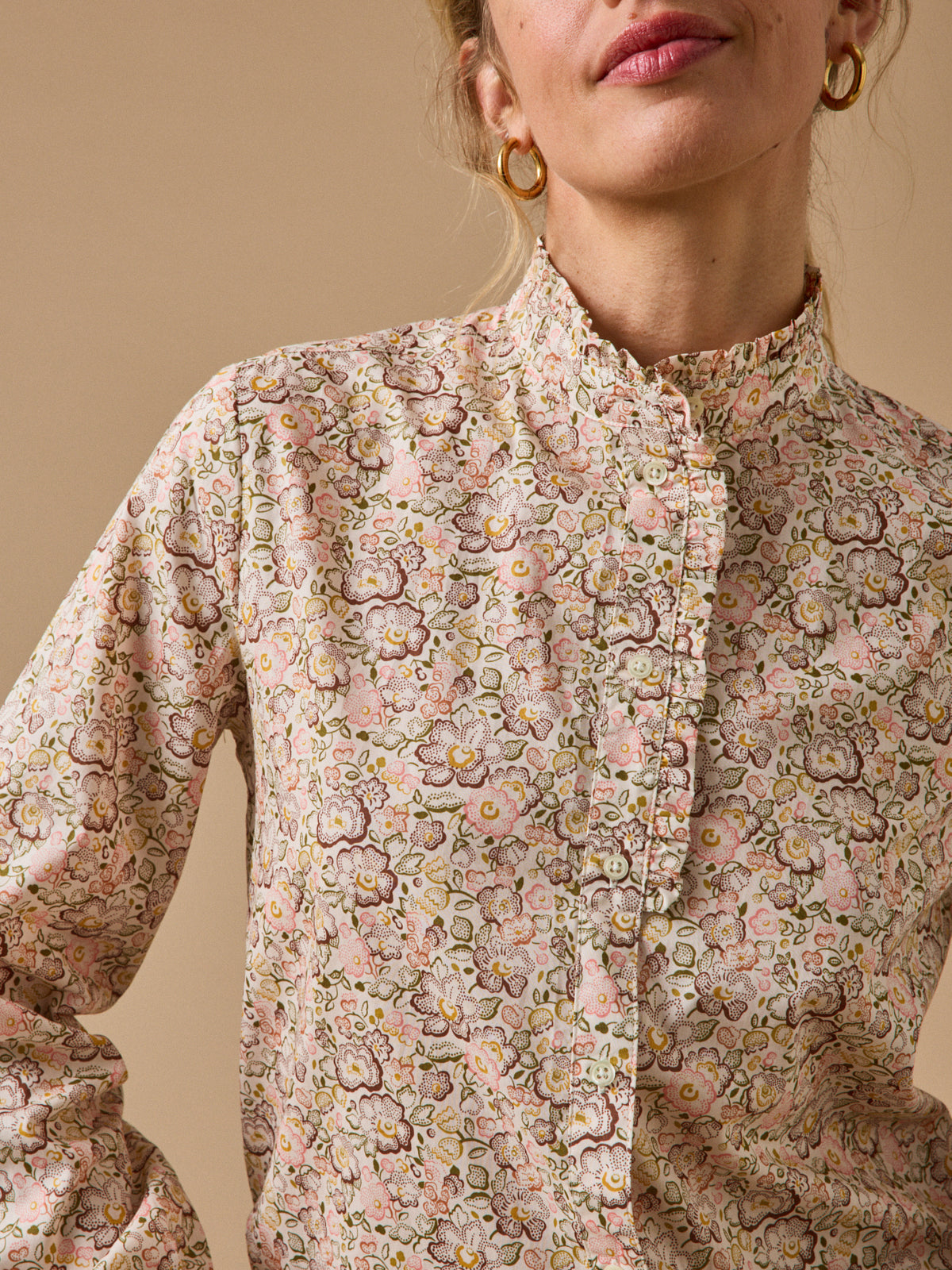 Damenbluse aus Liberty-Stoff – Modell Émilie