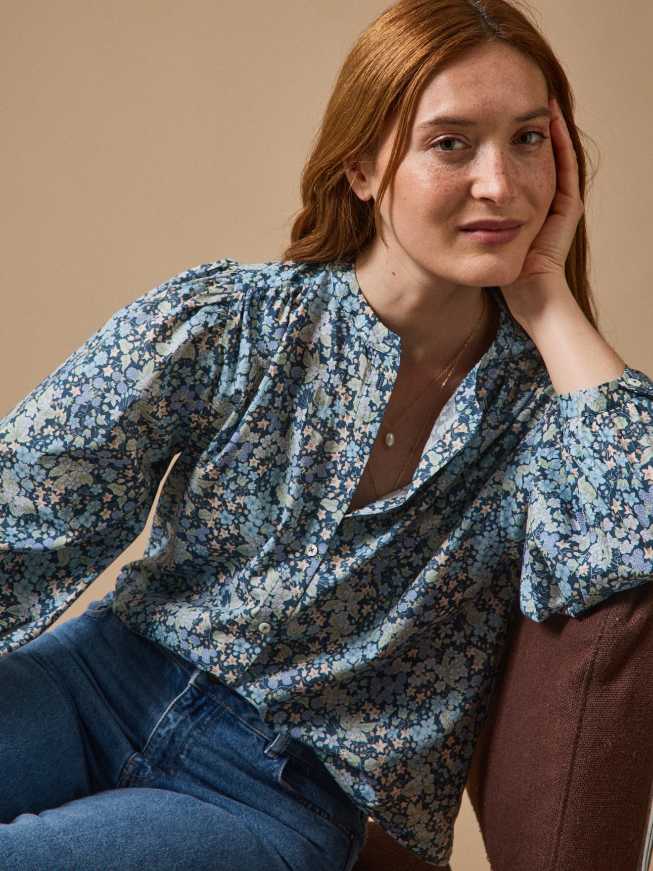 Damenbluse aus Liberty-Stoff