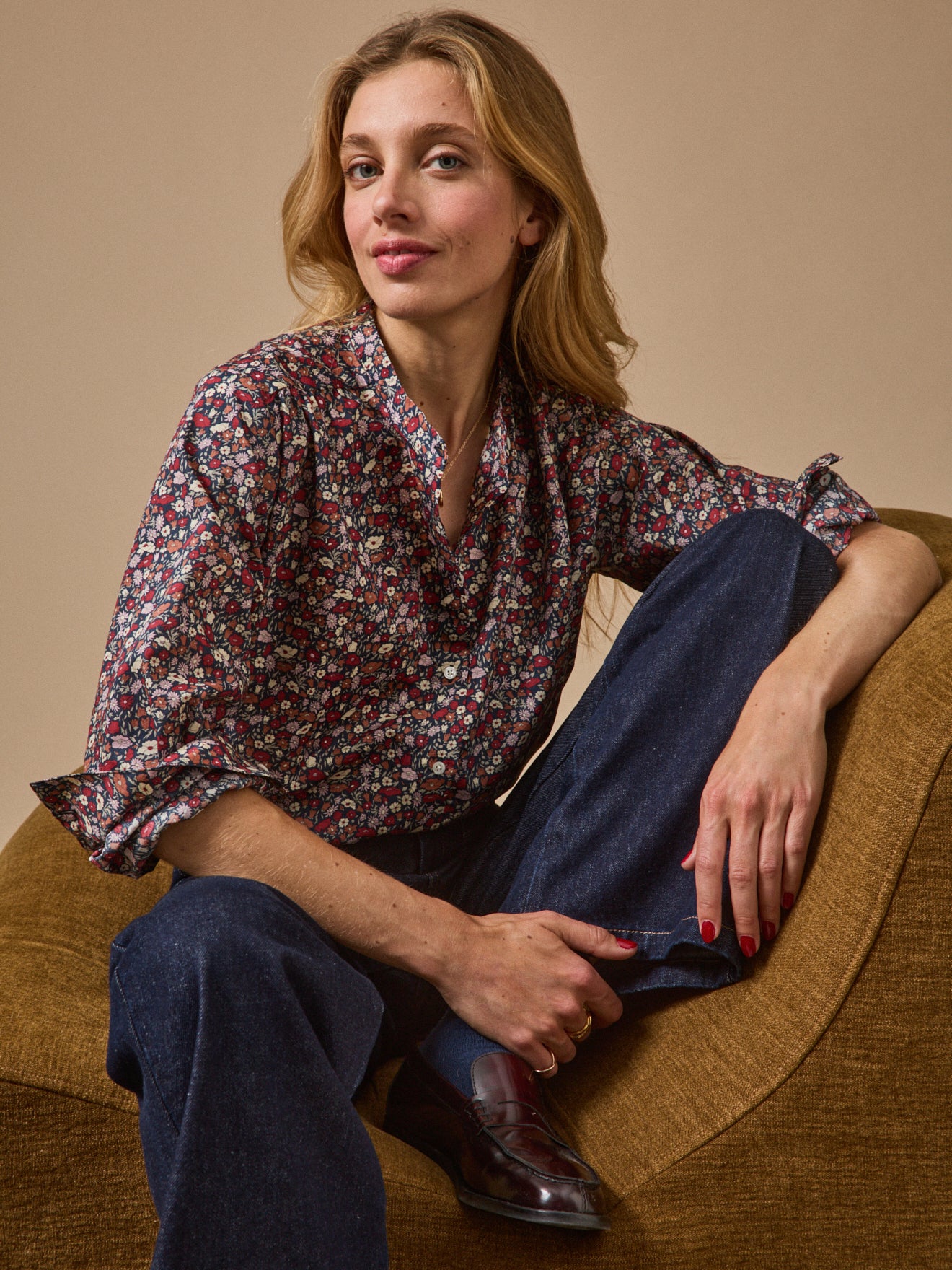 Damenbluse aus Liberty-Stoff Petal&Daisy