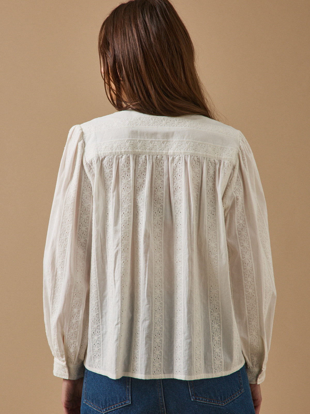 Damen Trousseau-Hemdbluse aus Bio-Baumwolle