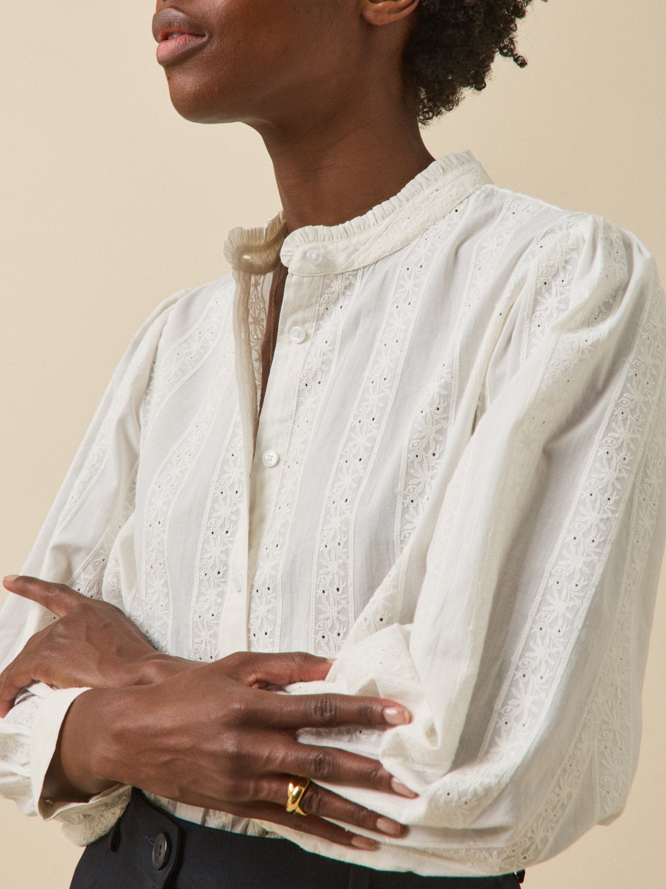 Damen Trousseau-Hemdbluse aus Bio-Baumwolle