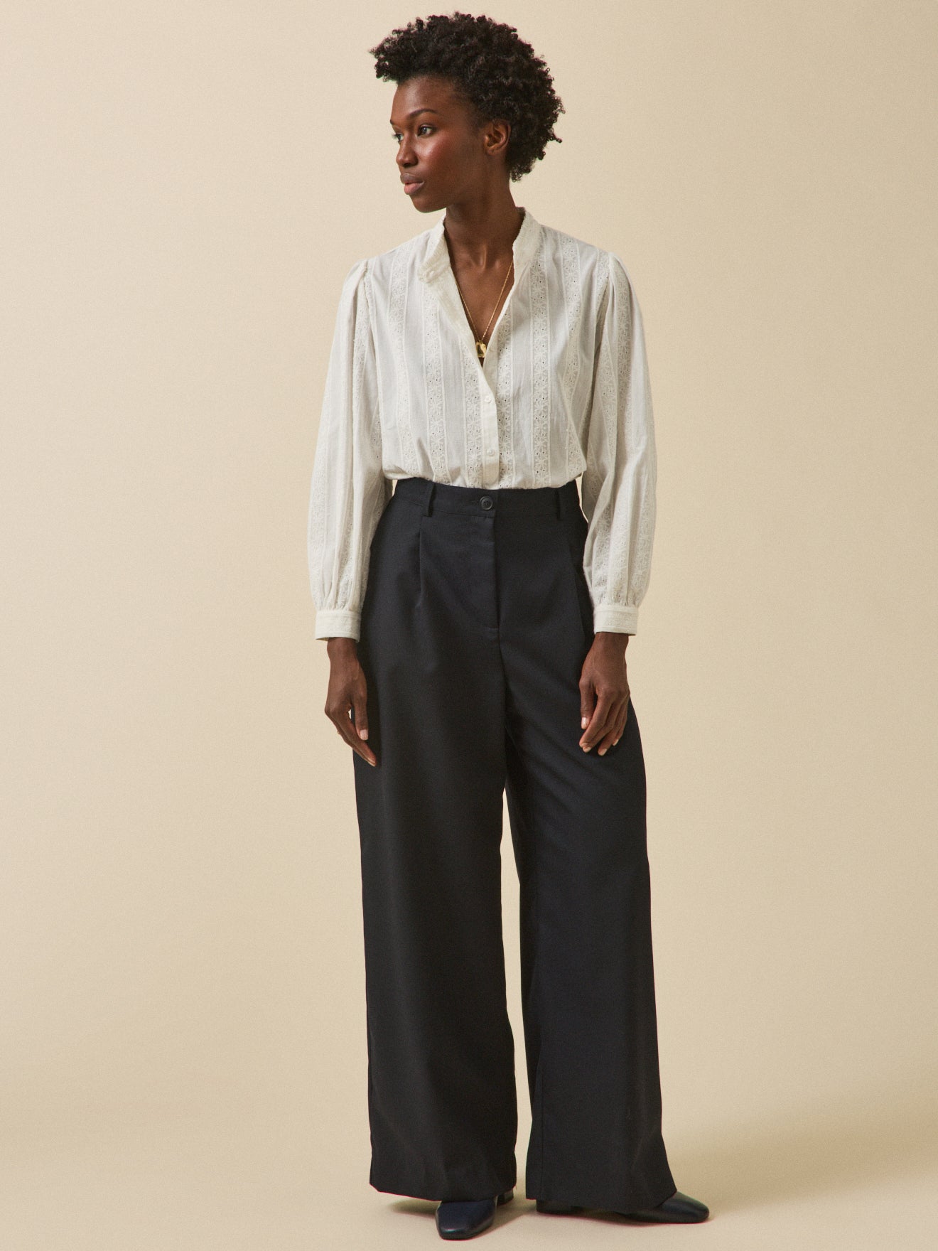 Damen Trousseau-Hemdbluse aus Bio-Baumwolle