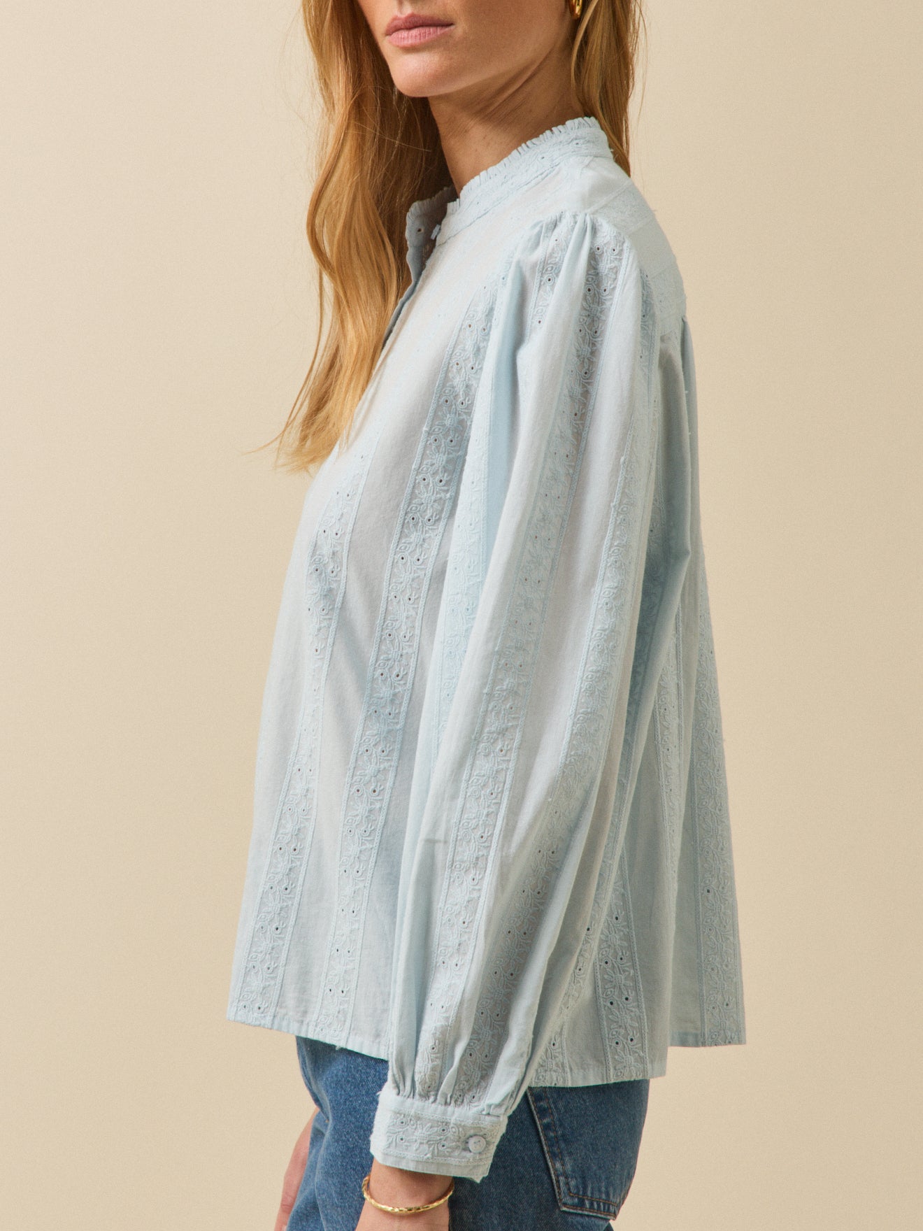 Damen Trousseau-Hemdbluse aus Bio-Baumwolle