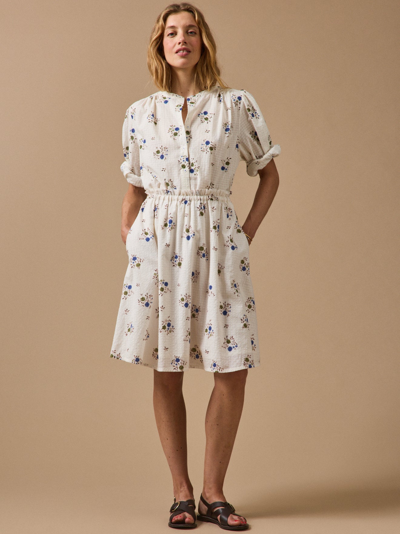 Damenbluse mit Rosa Blue-Print