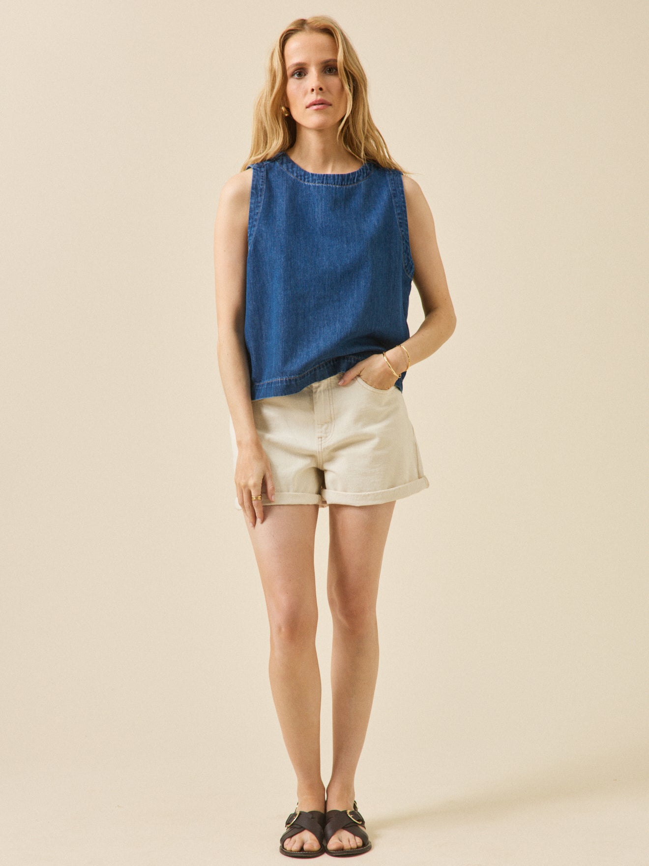 Damen-Denim-Top aus Bio-Baumwolle