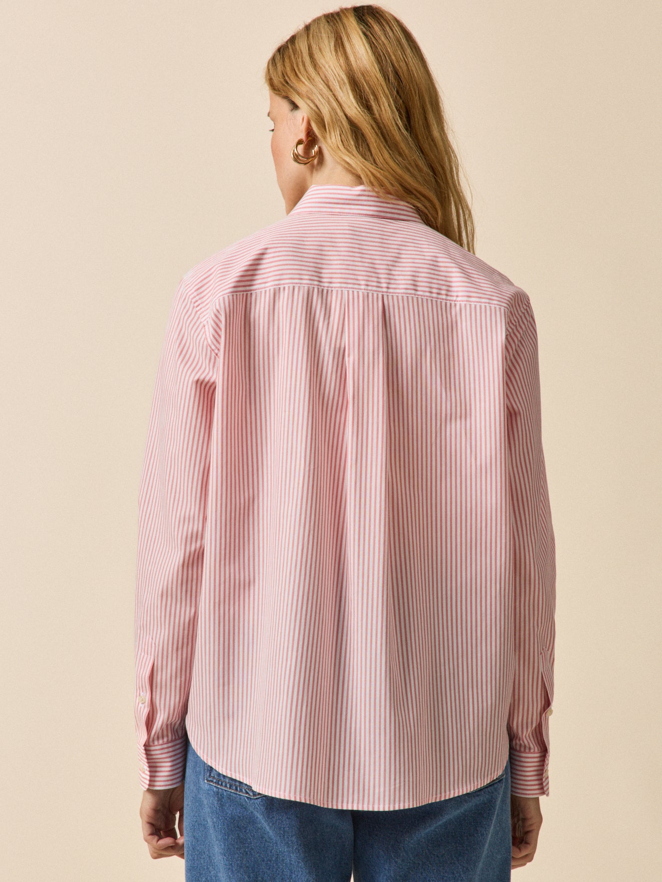 Gestreifte Damenbluse aus Bio-Baumwolle