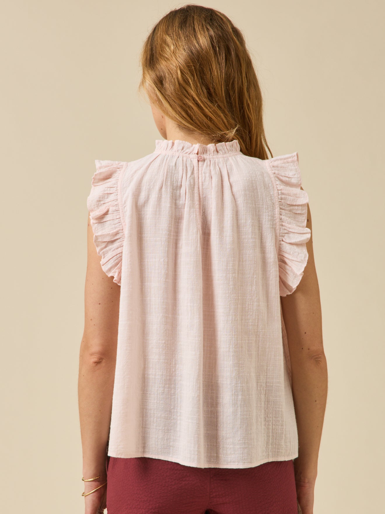Damen-Top mit Volants aus Crêpe