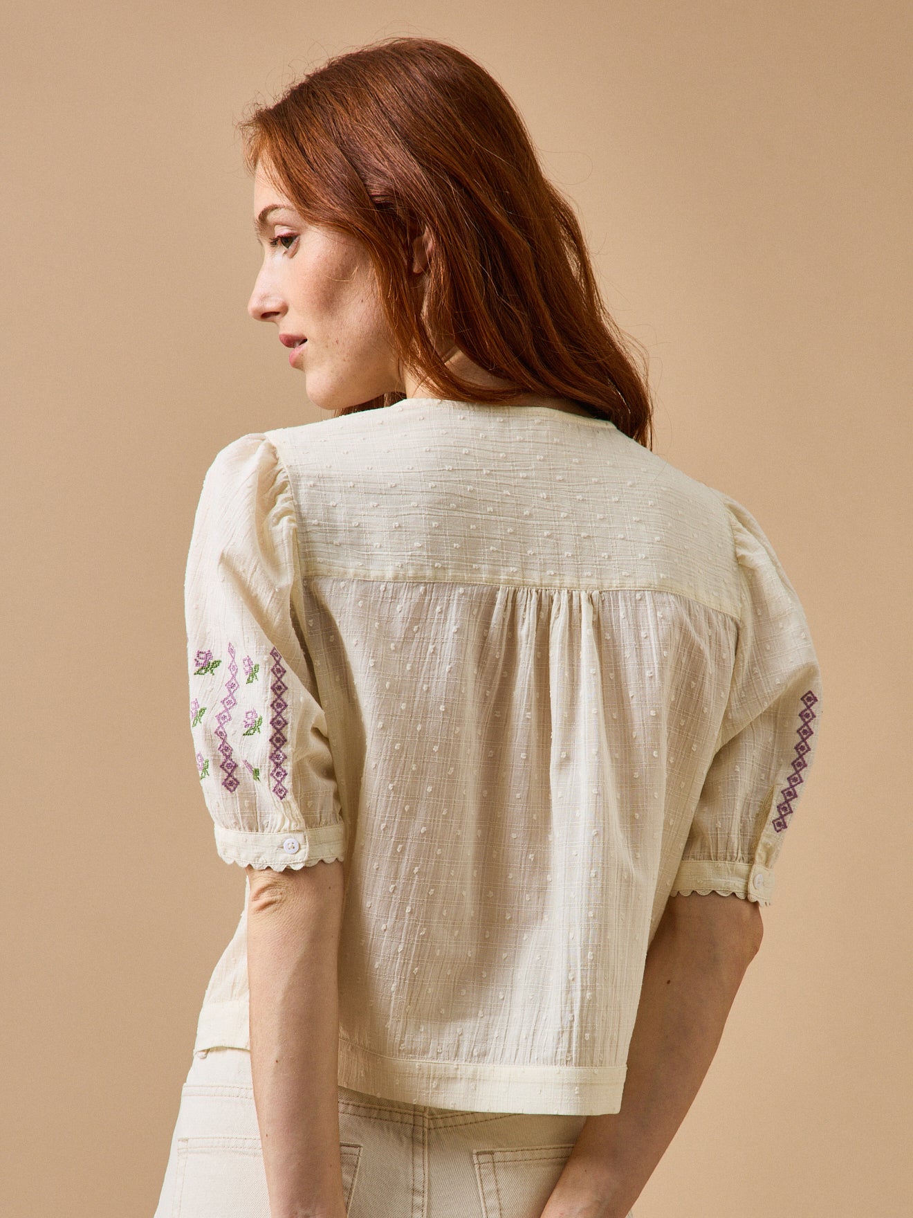Damenbluse mit Stickerei - CYRILLUS X EMILE & IDA