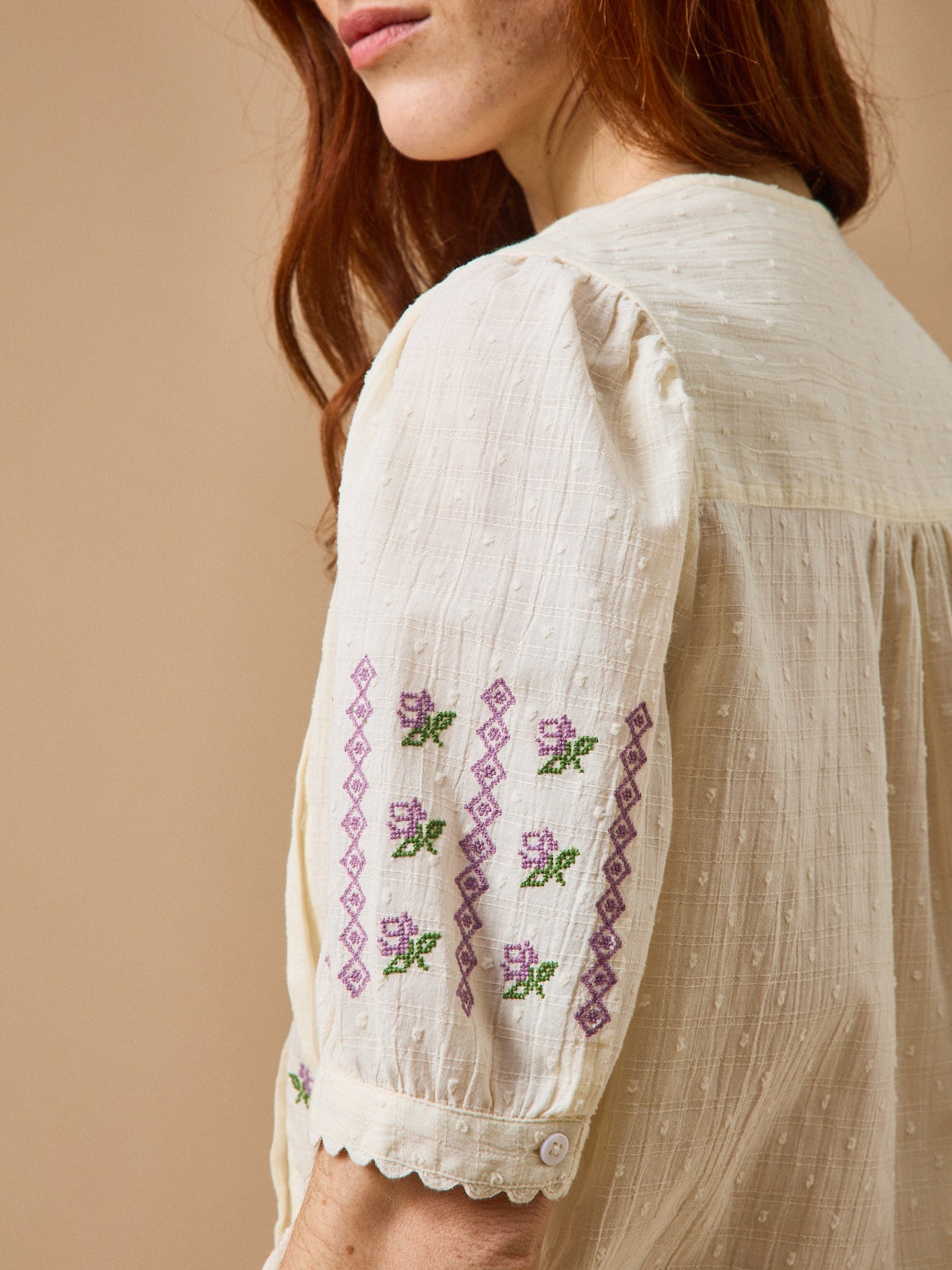 Damenbluse mit Stickerei - CYRILLUS X EMILE & IDA