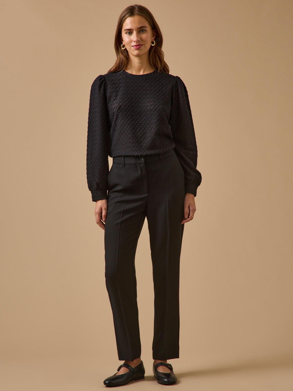 Damenbluse mit Jacquard