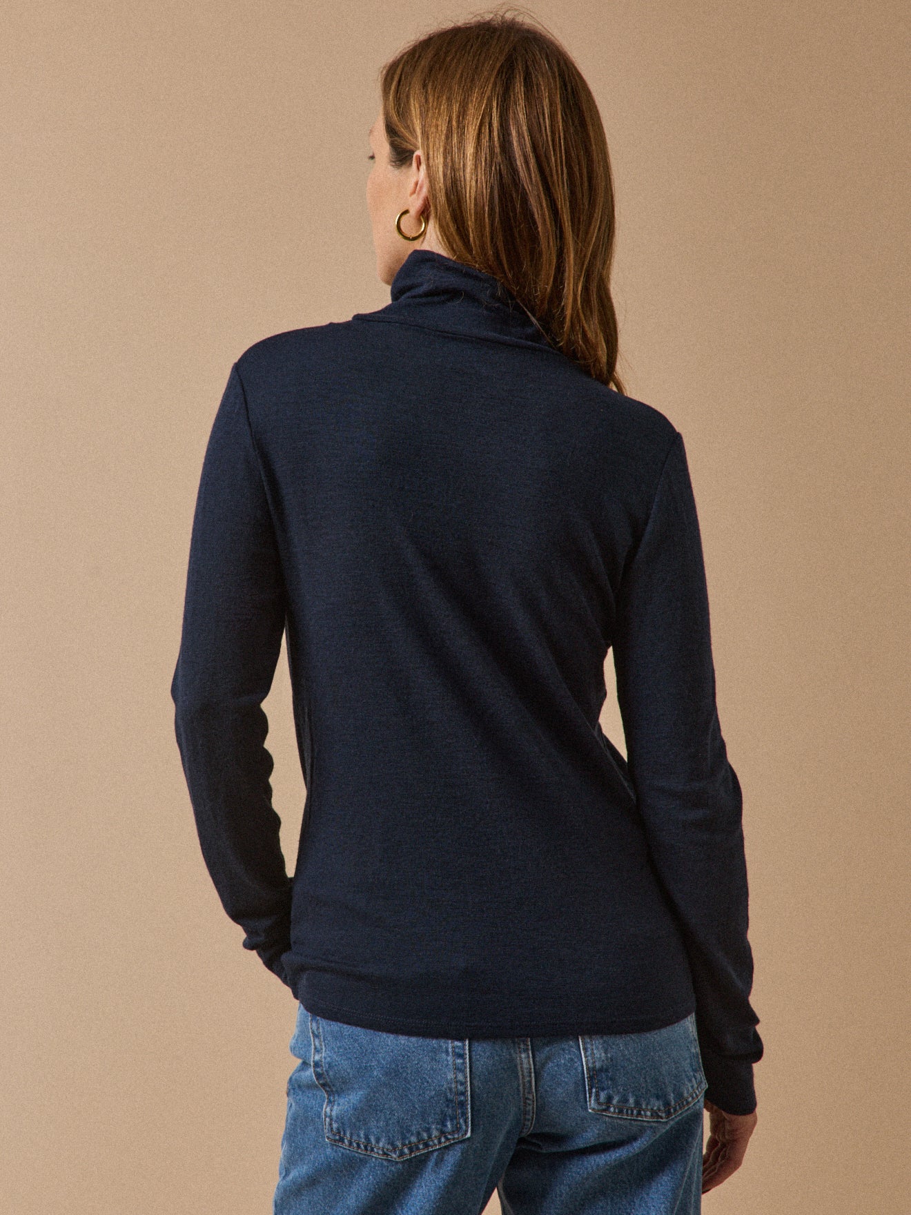 Damenpullover mit Unterpulli aus Jersey-Wolle