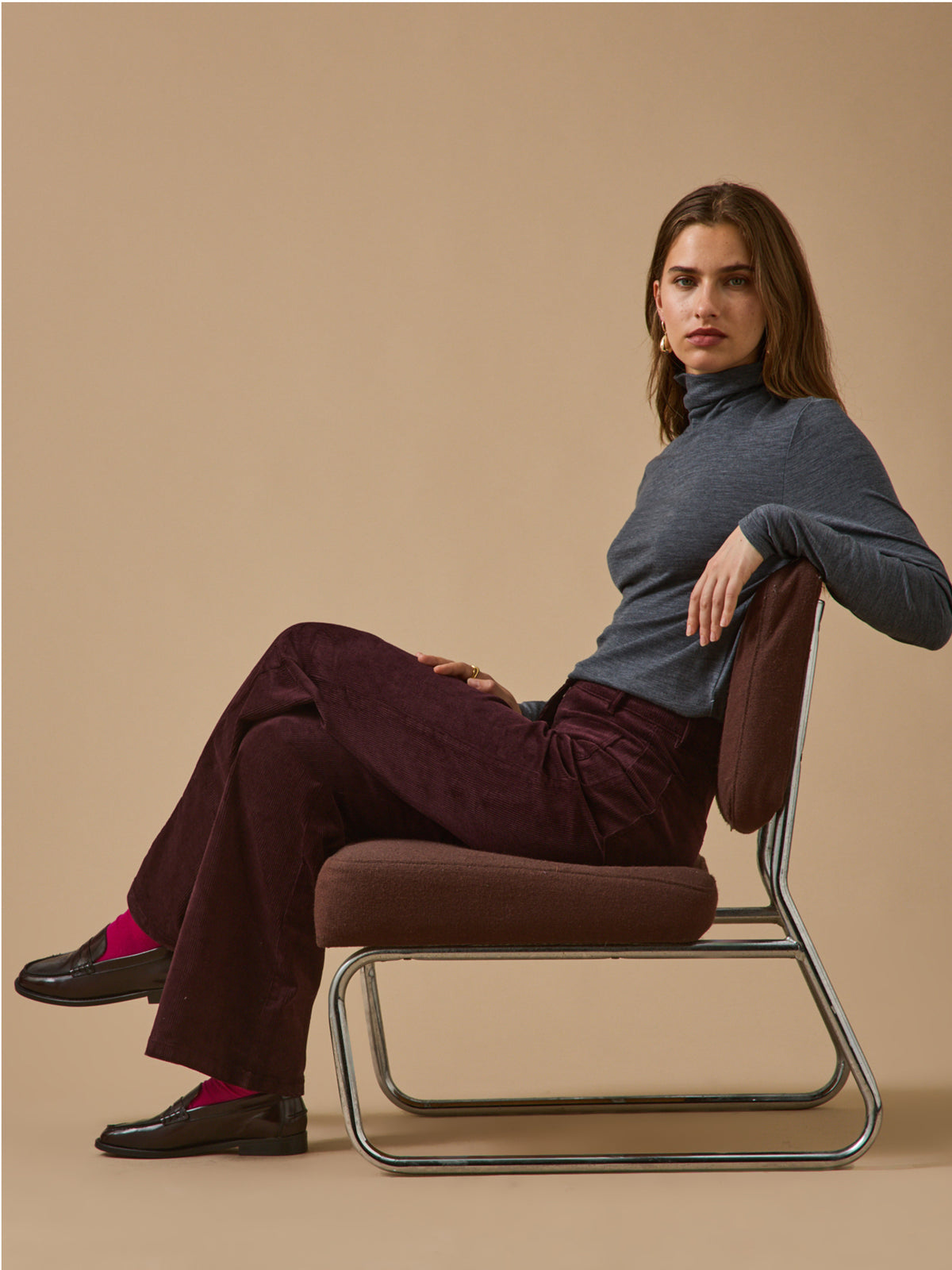 Damenpullover mit Unterpulli aus Jersey-Wolle