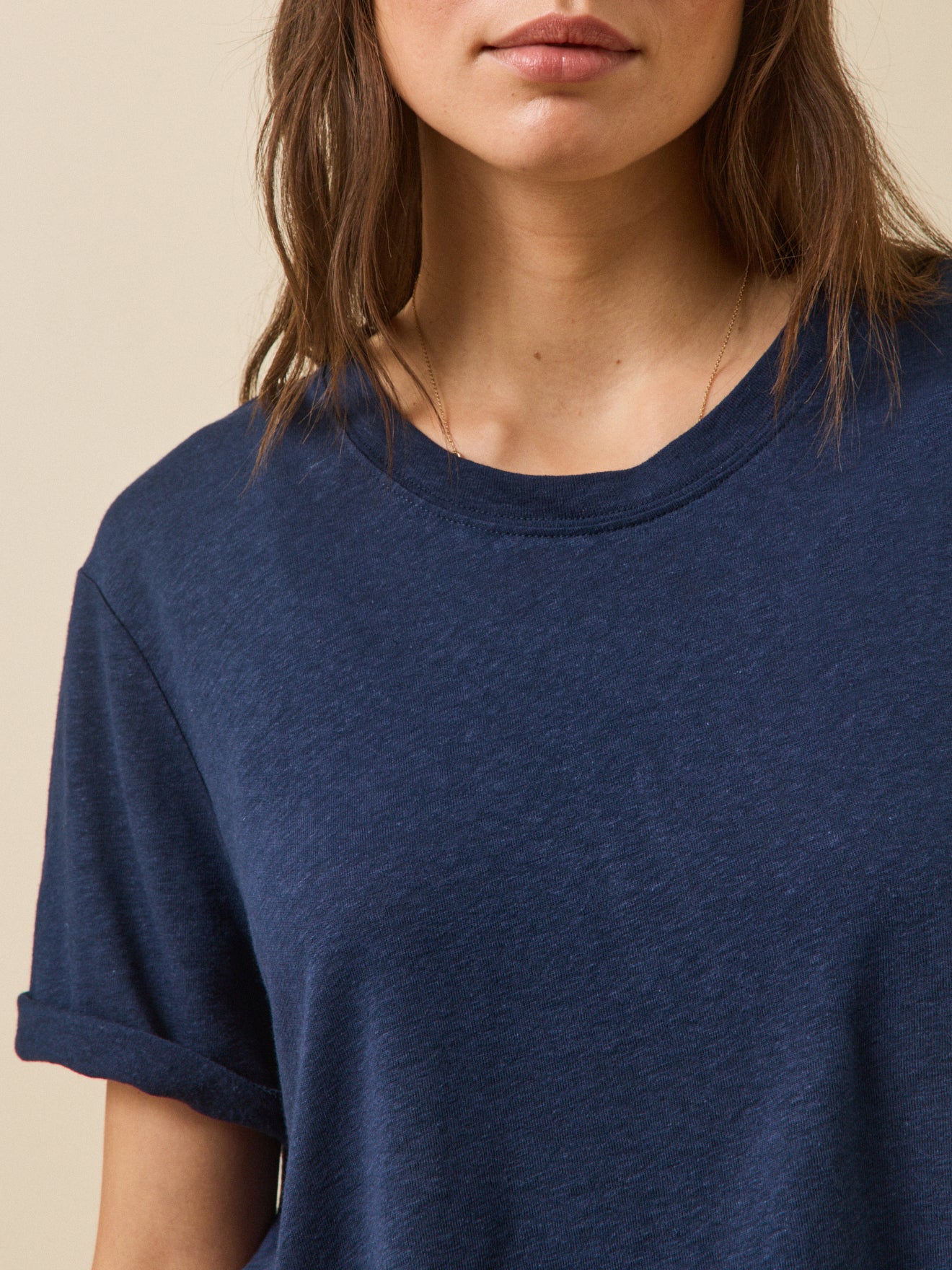 Damen-T-Shirt aus Leinen und Viskose