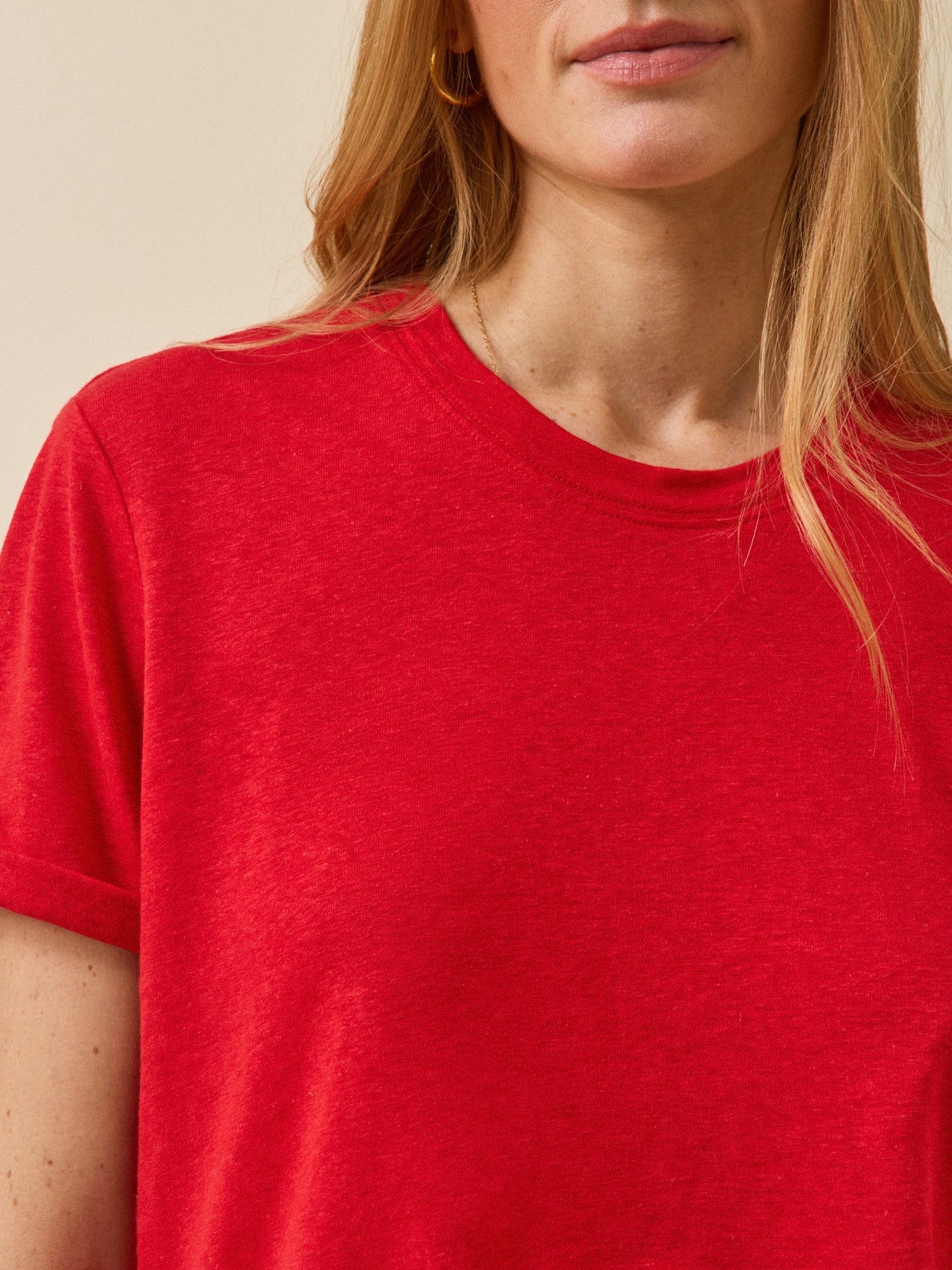 Damen-T-Shirt aus Leinen und Viskose