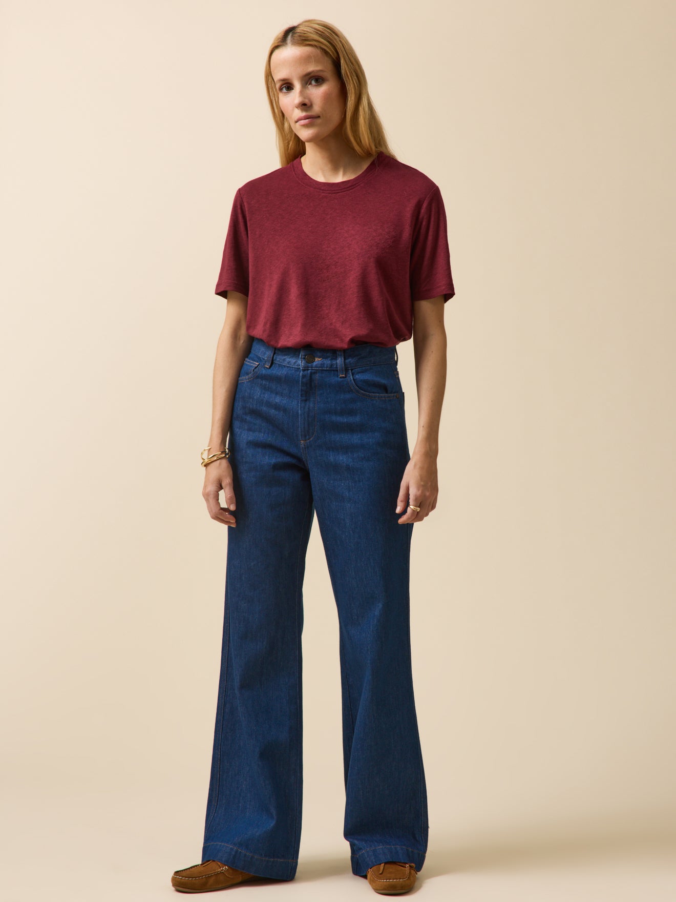 Damen-T-Shirt aus Leinen und Viskose