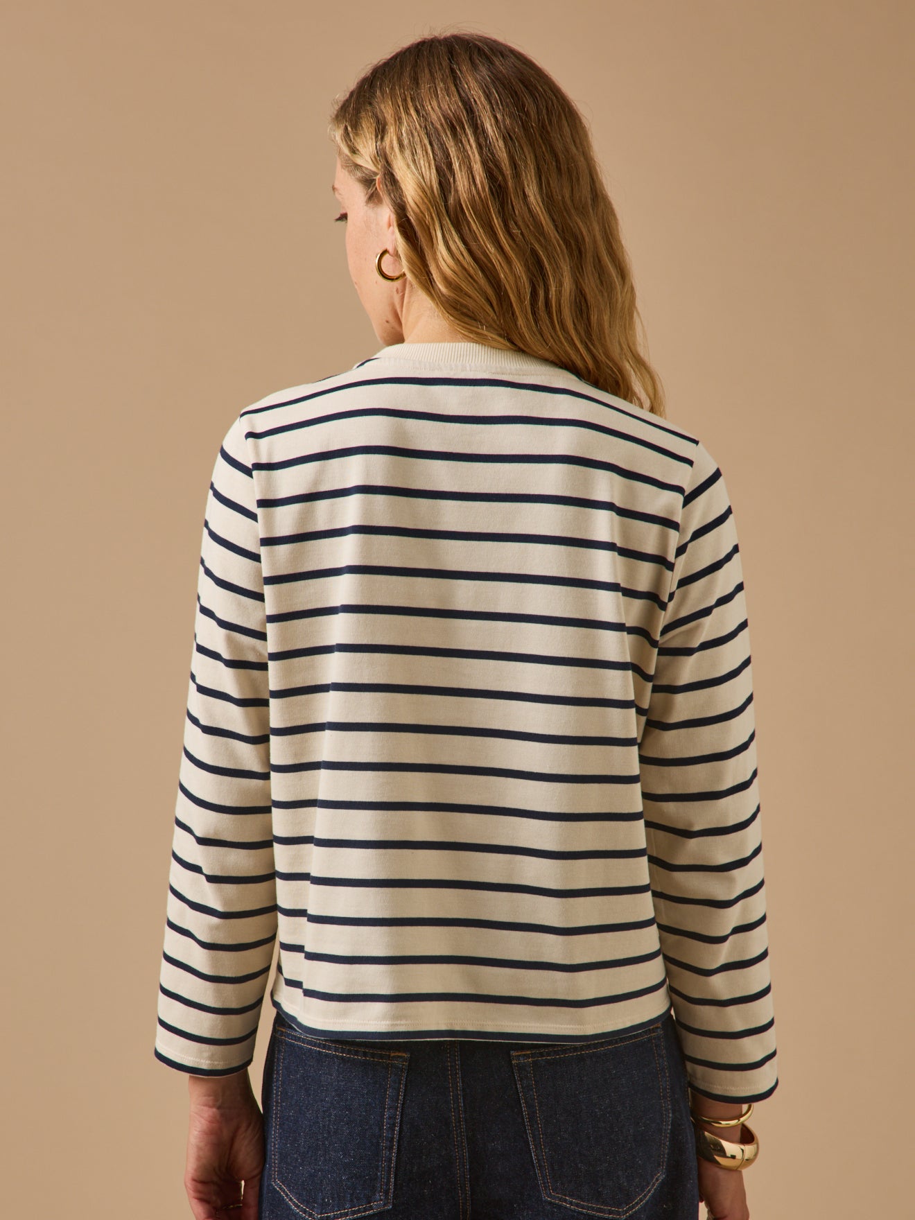 Damenbluse mit Streifen aus Bio-Baumwolle